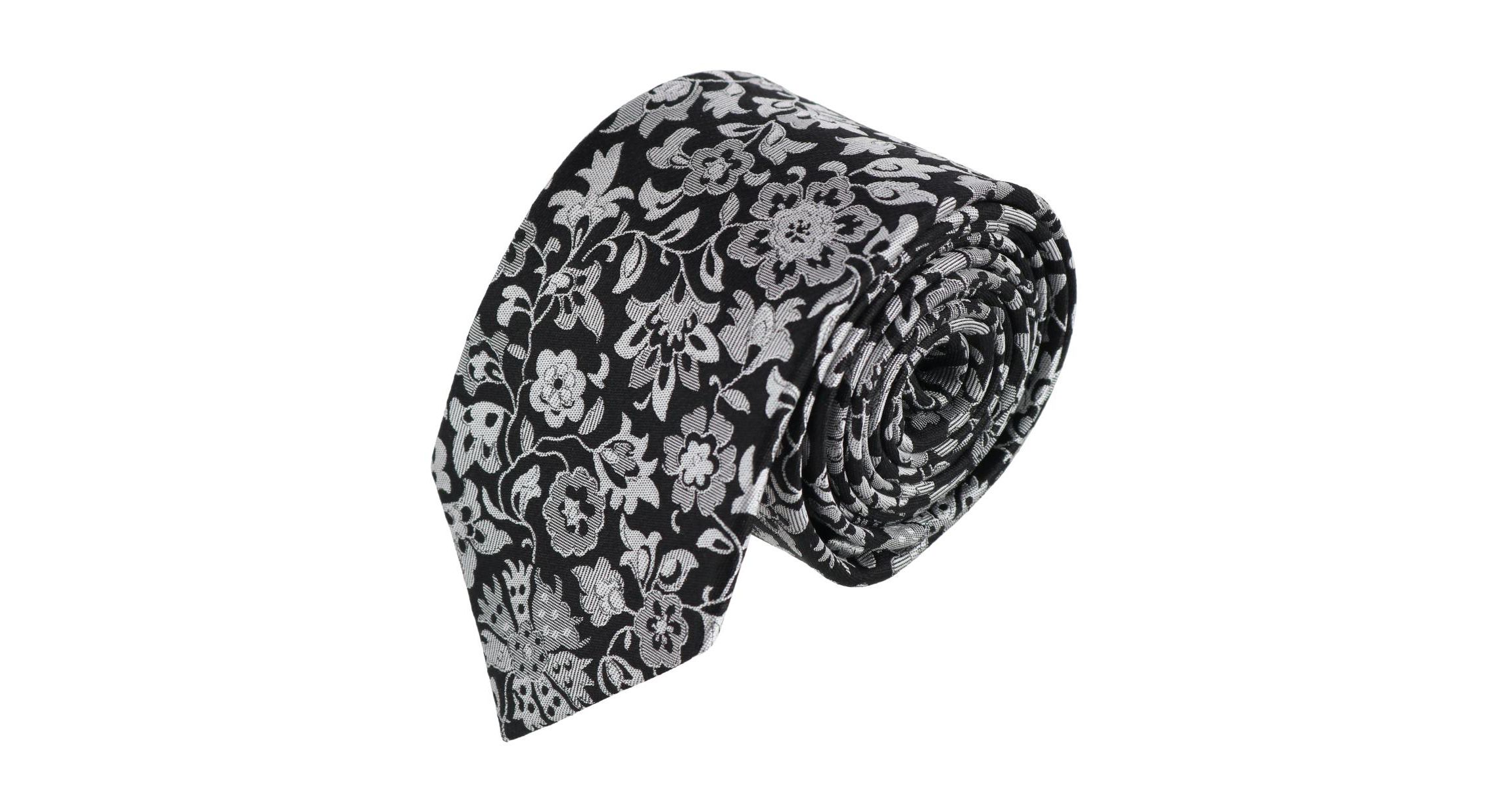 Arian Silver Floral and Vine Business Necktie