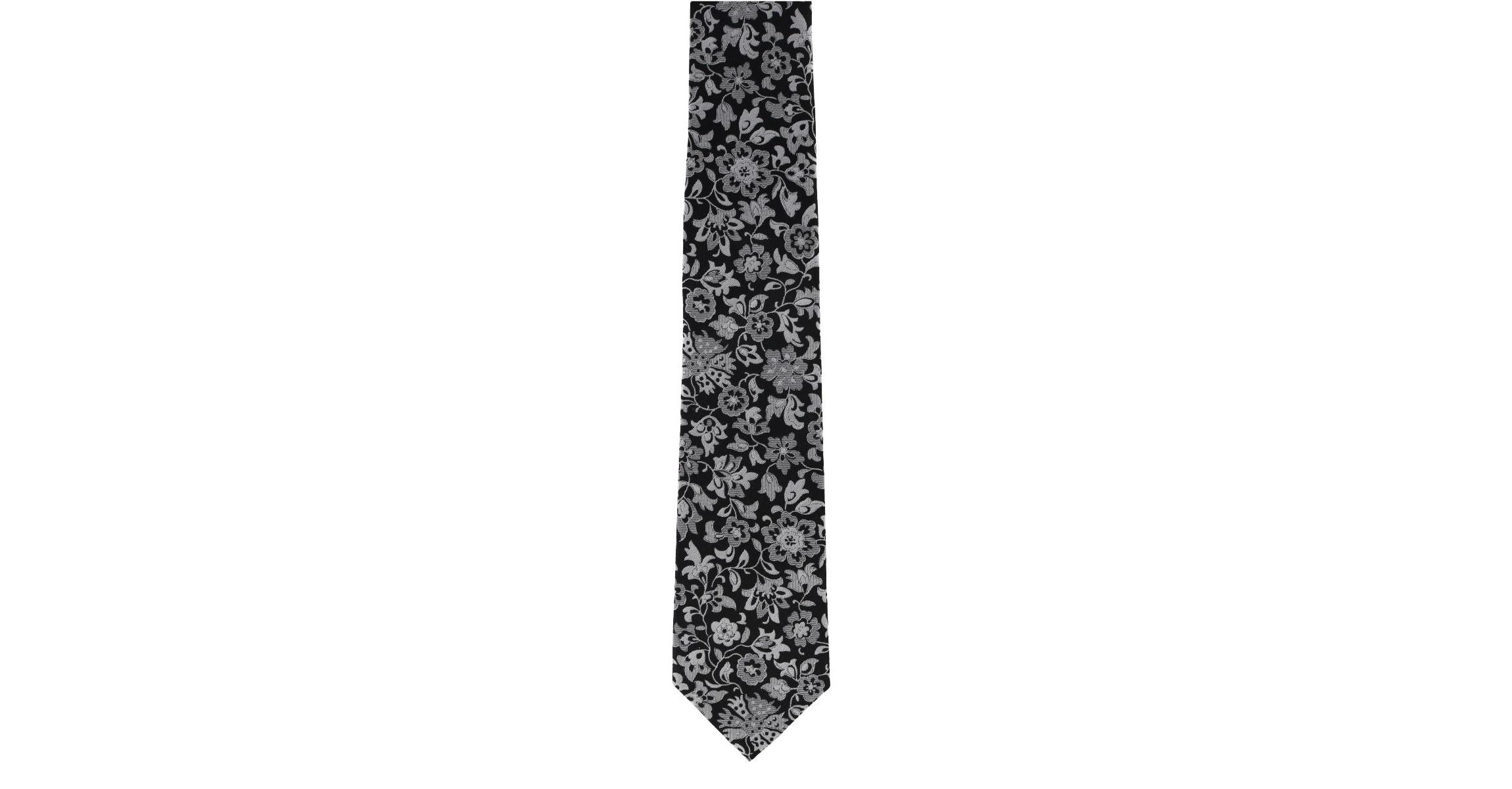 Arian Silver Floral and Vine Business Necktie