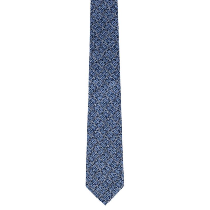Benitos Blue Basketweave Patterned Silk Novelty Necktie