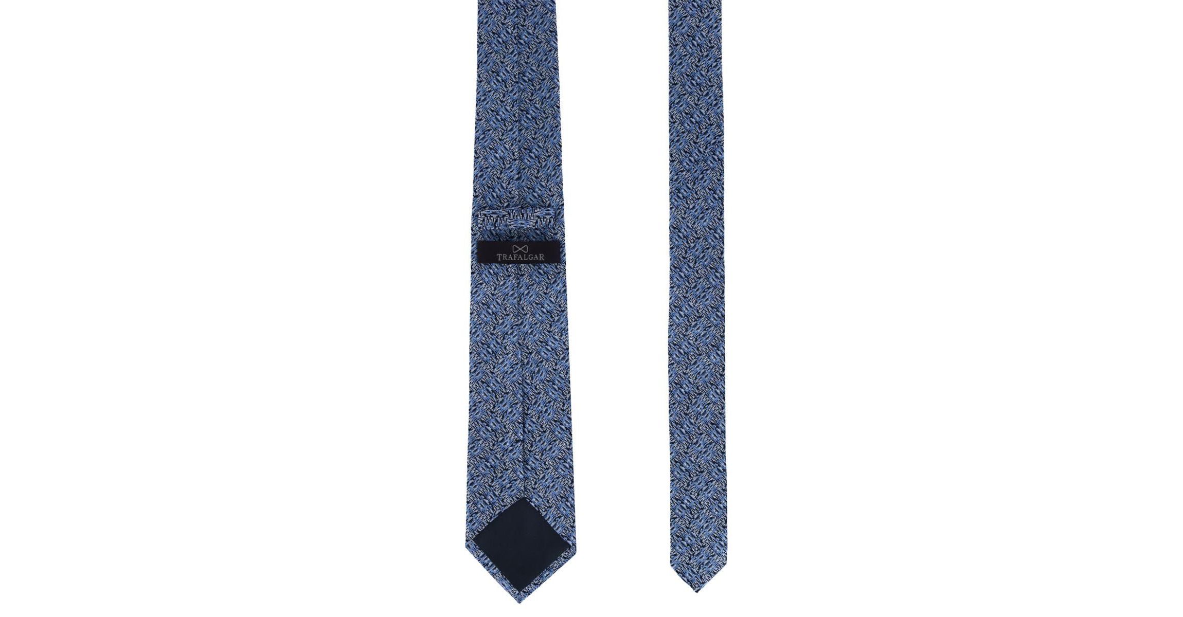 Benitos Blue Basketweave Patterned Silk Novelty Necktie