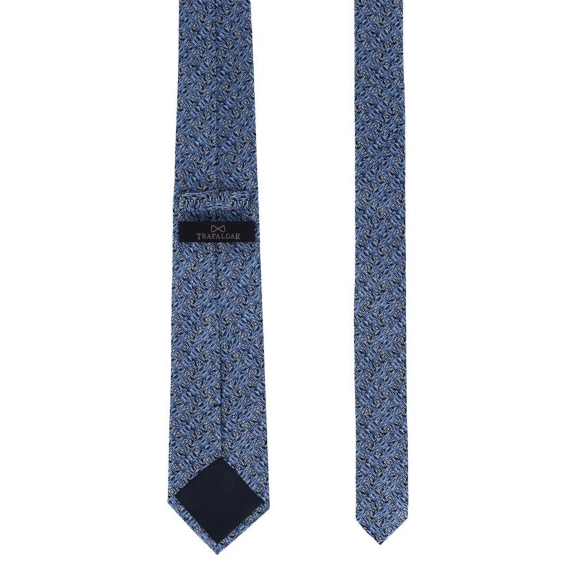 Benitos Blue Basketweave Patterned Silk Novelty Necktie