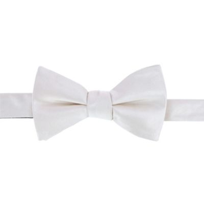 Trafalgar Men's Sutton Solid Color Silk Bow Tie, Ivory