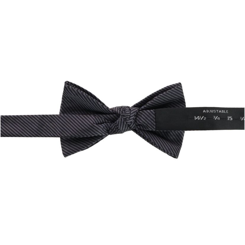 Leyton Diagonal Lined Tone on Tone Silk Bow Tie