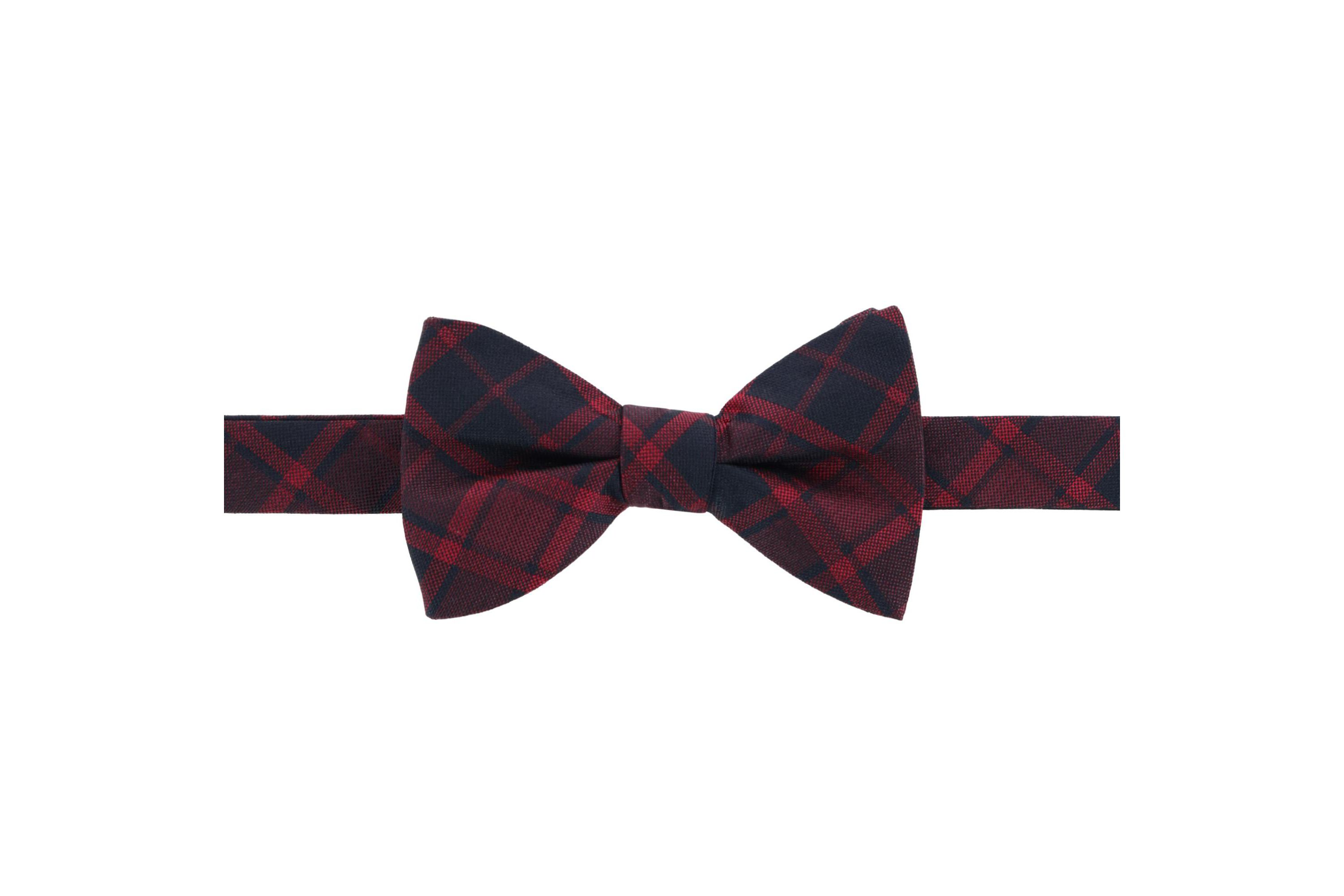 Kincade Red Blackwatch Plaid Silk Bow Tie