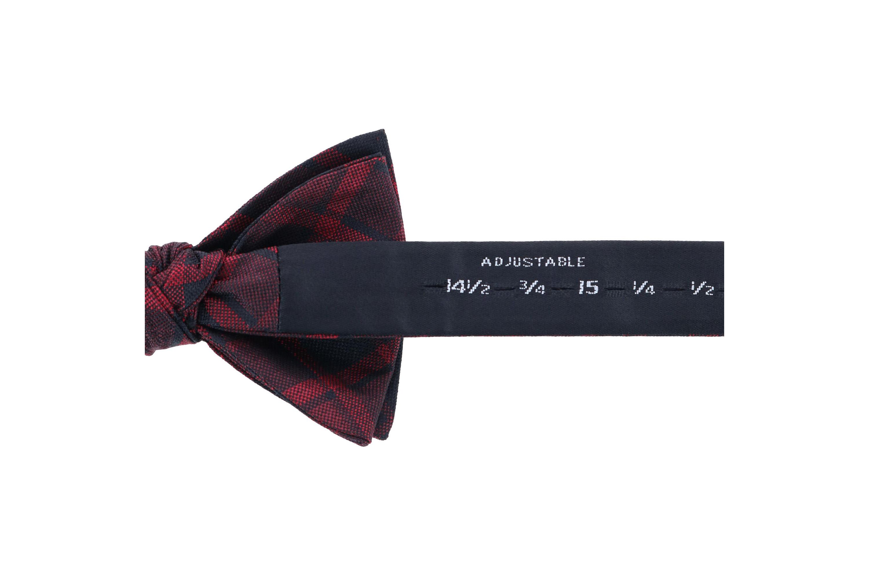 Kincade Red Blackwatch Plaid Silk Bow Tie