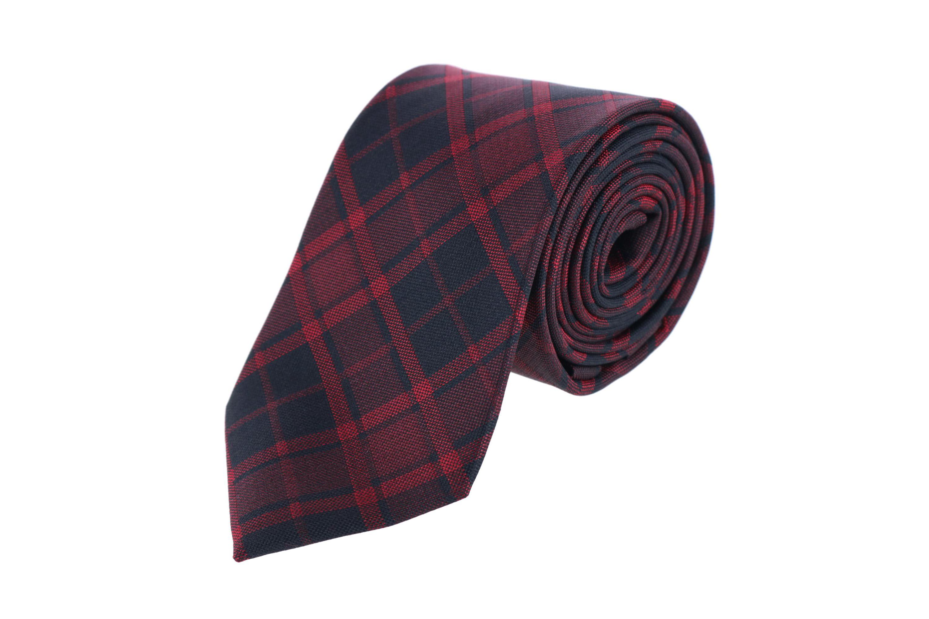 Kincade Red Blackwatch Plaid Silk Necktie