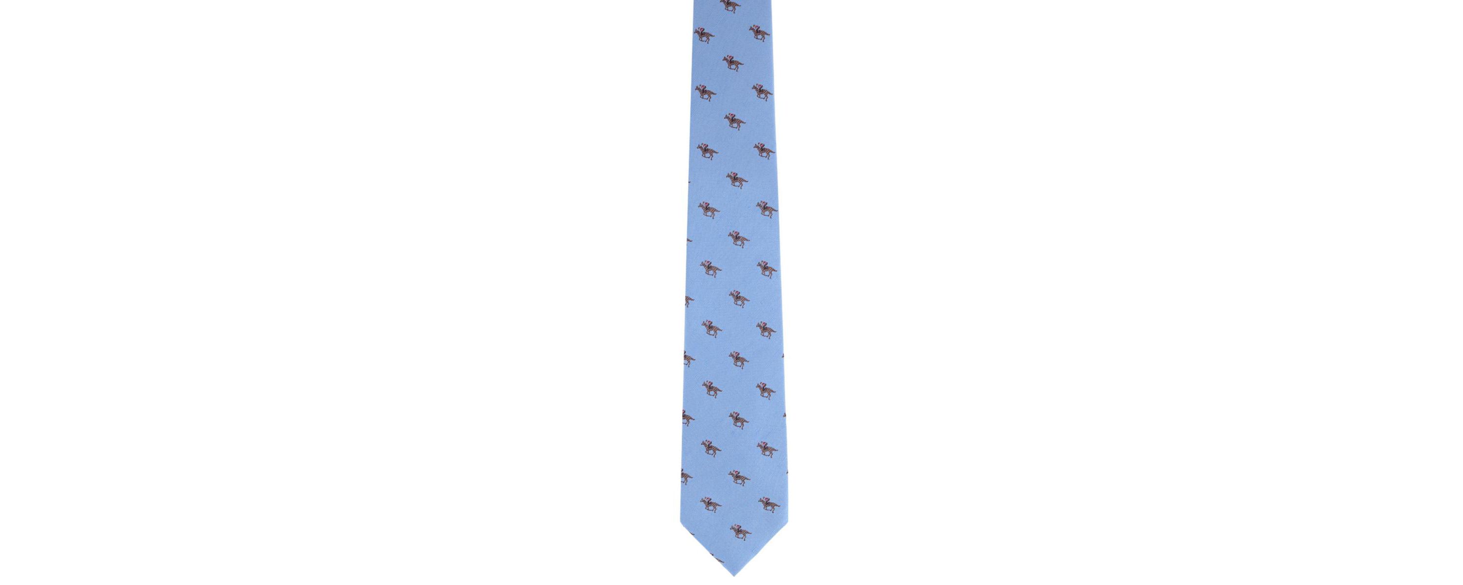 Down The Stretch Racehorse Linen Blend Necktie