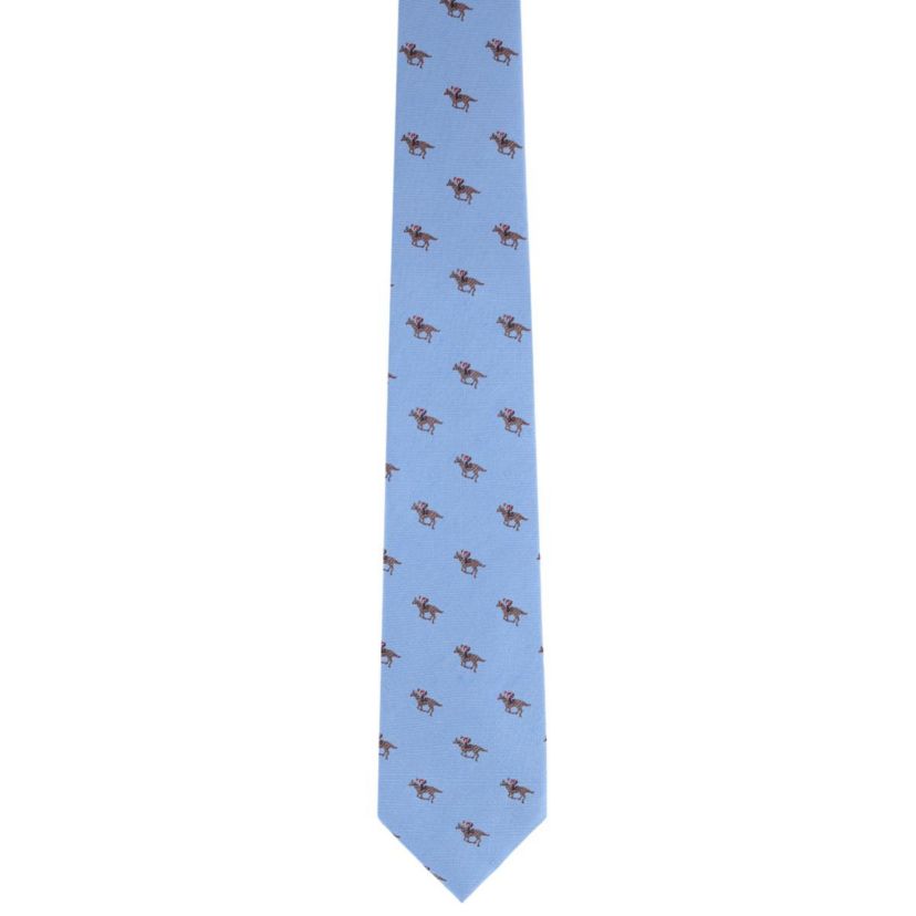 Down The Stretch Racehorse Linen Blend Necktie