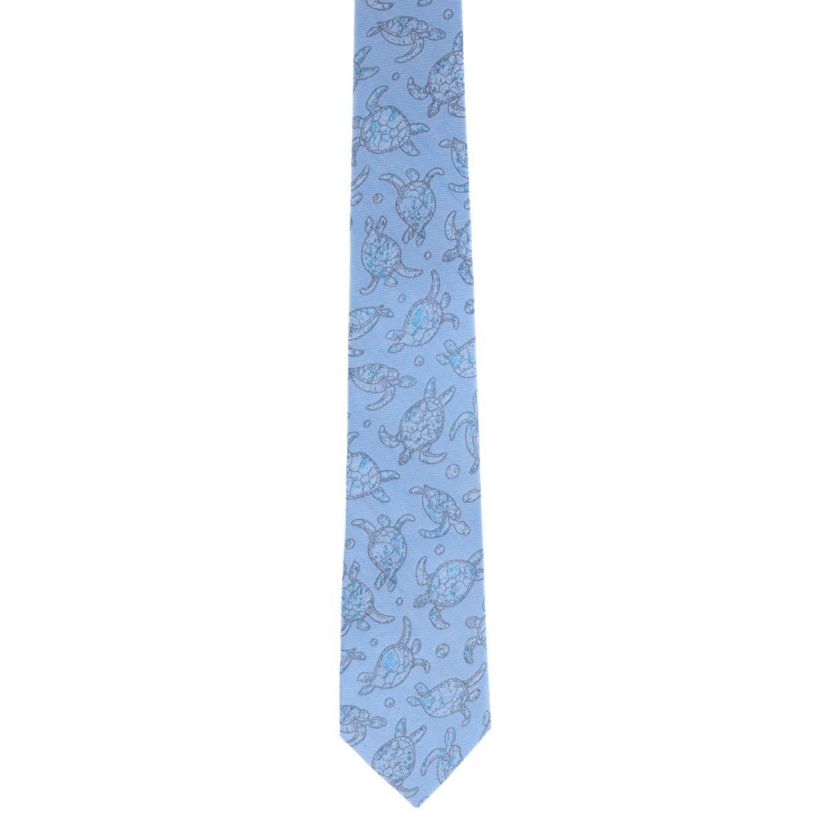 Morla The Wise Sea Turtle Linen Blend Novelty Necktie