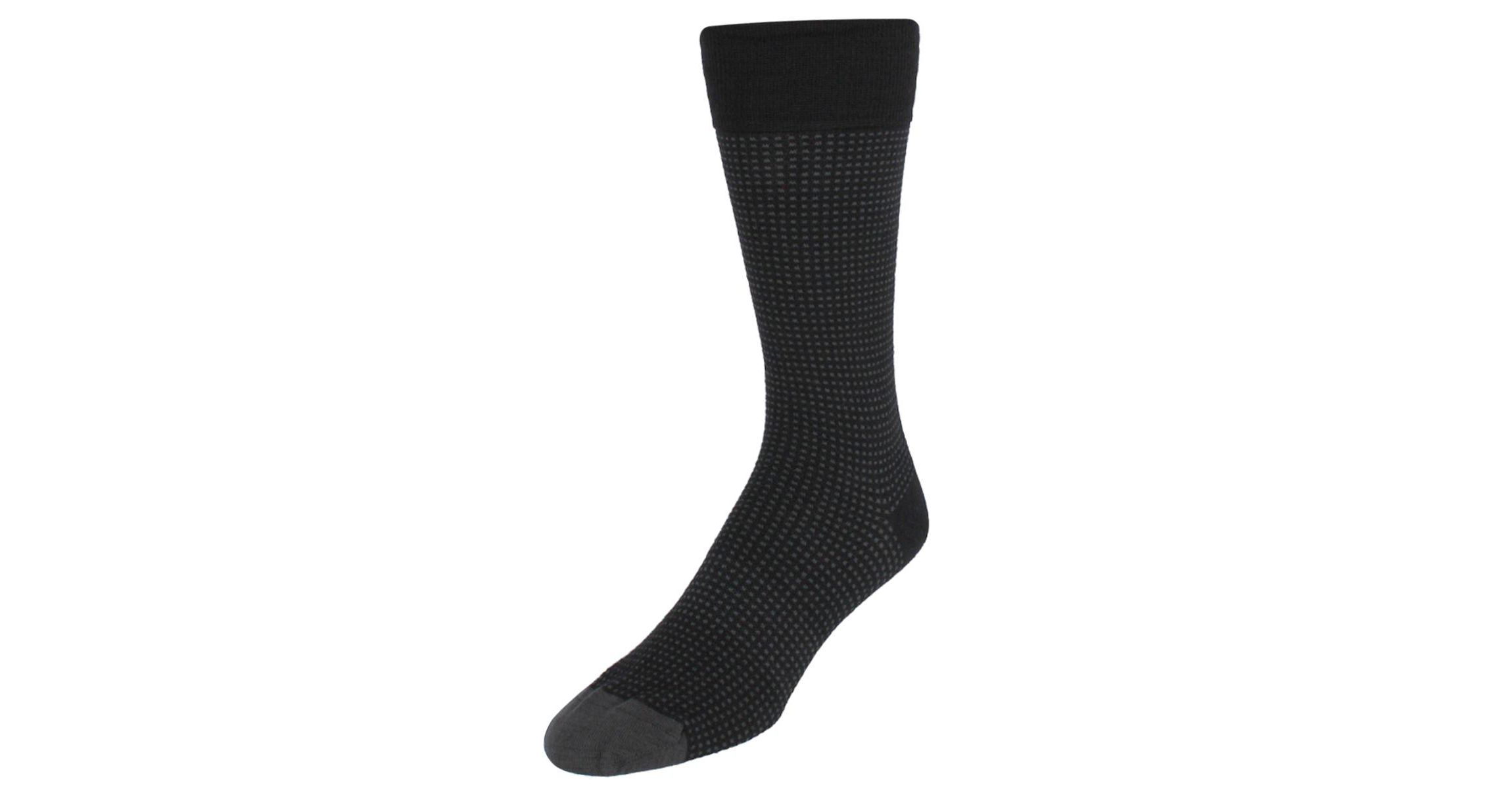Alderic Birdseye Patterned Mid-Calf Merino Wool Socks (1 Pair)