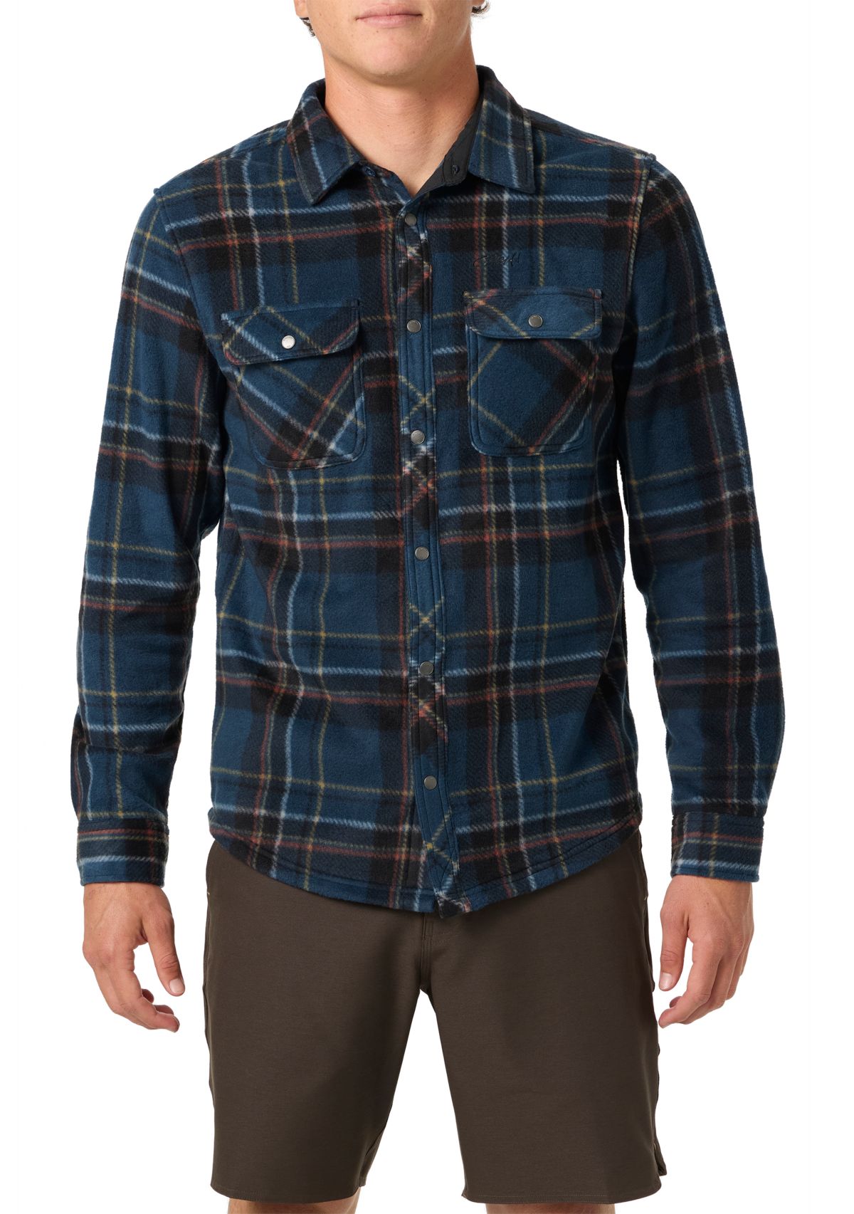 Mens Glacier Plaid Superfleece Button Down Shirt