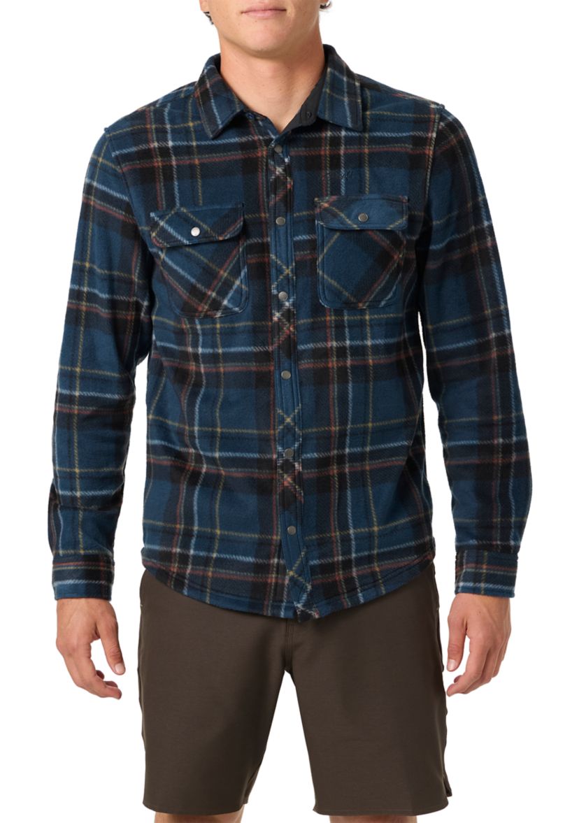 Mens Glacier Plaid Superfleece Button Down Shirt