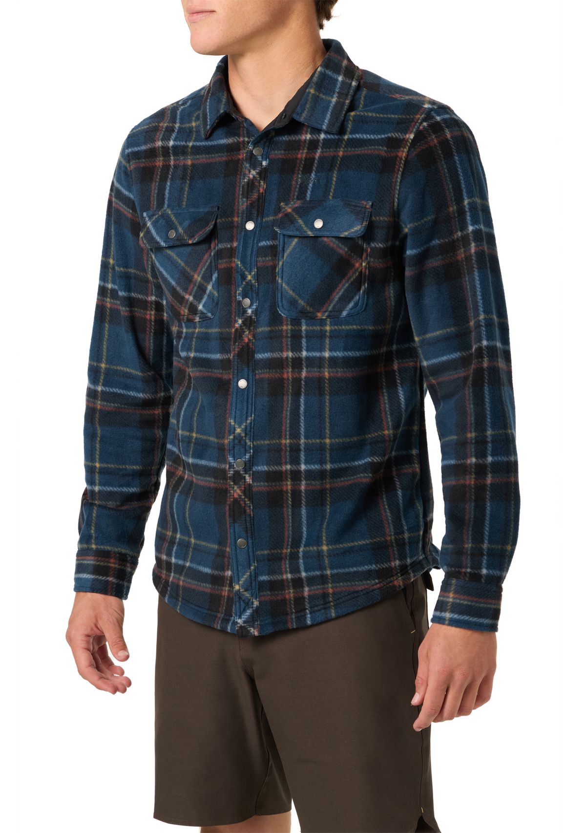 Mens Glacier Plaid Superfleece Button Down Shirt