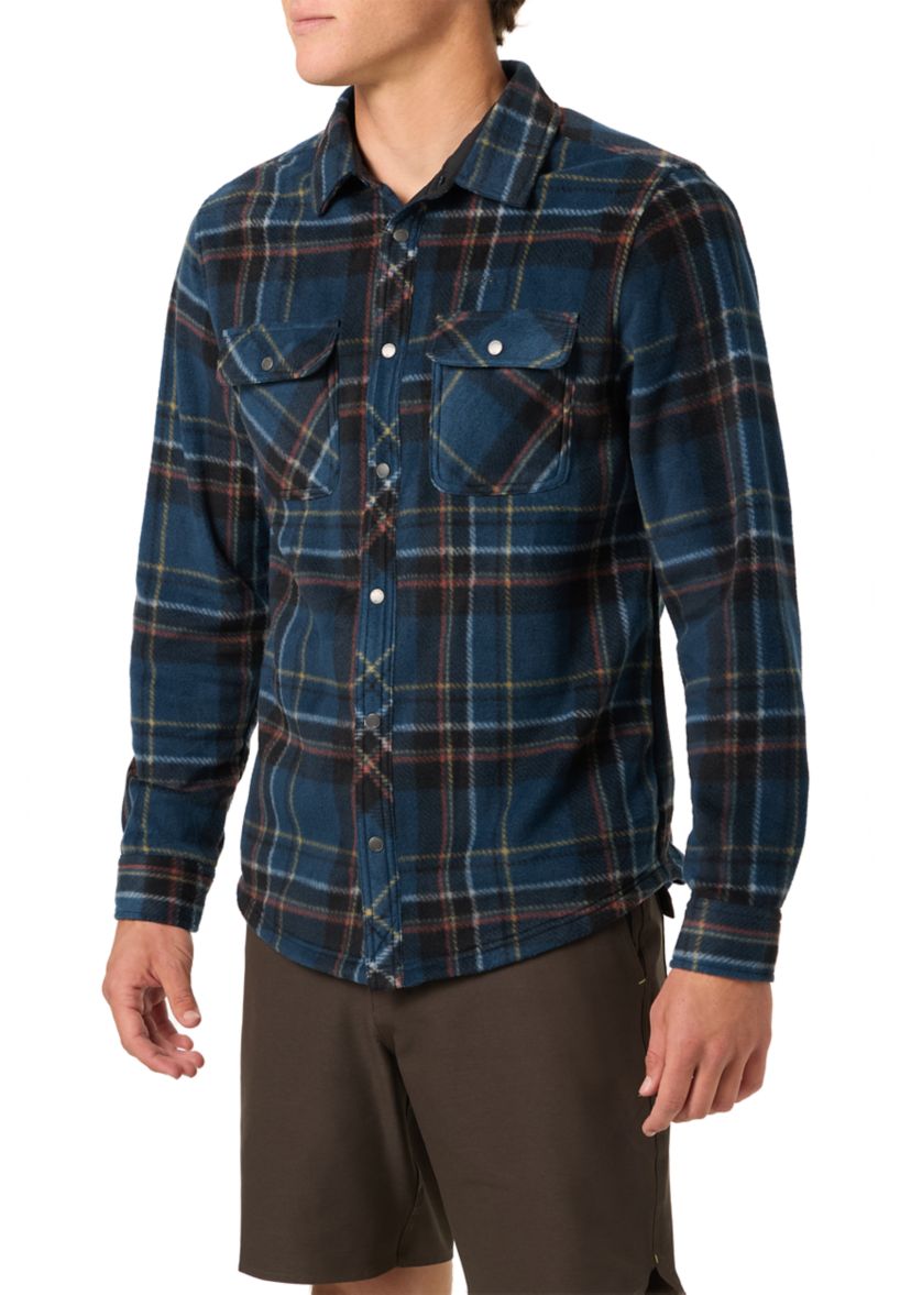 Mens Glacier Plaid Superfleece Button Down Shirt