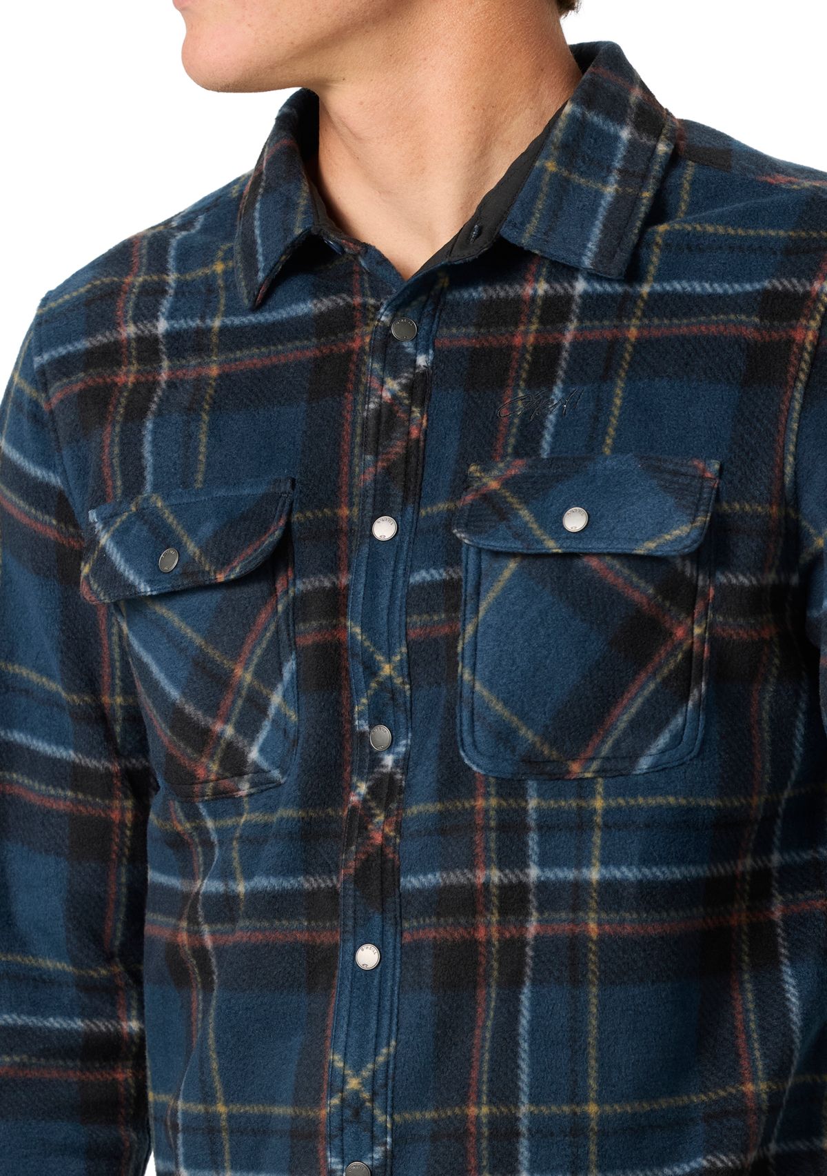 Mens Glacier Plaid Superfleece Button Down Shirt