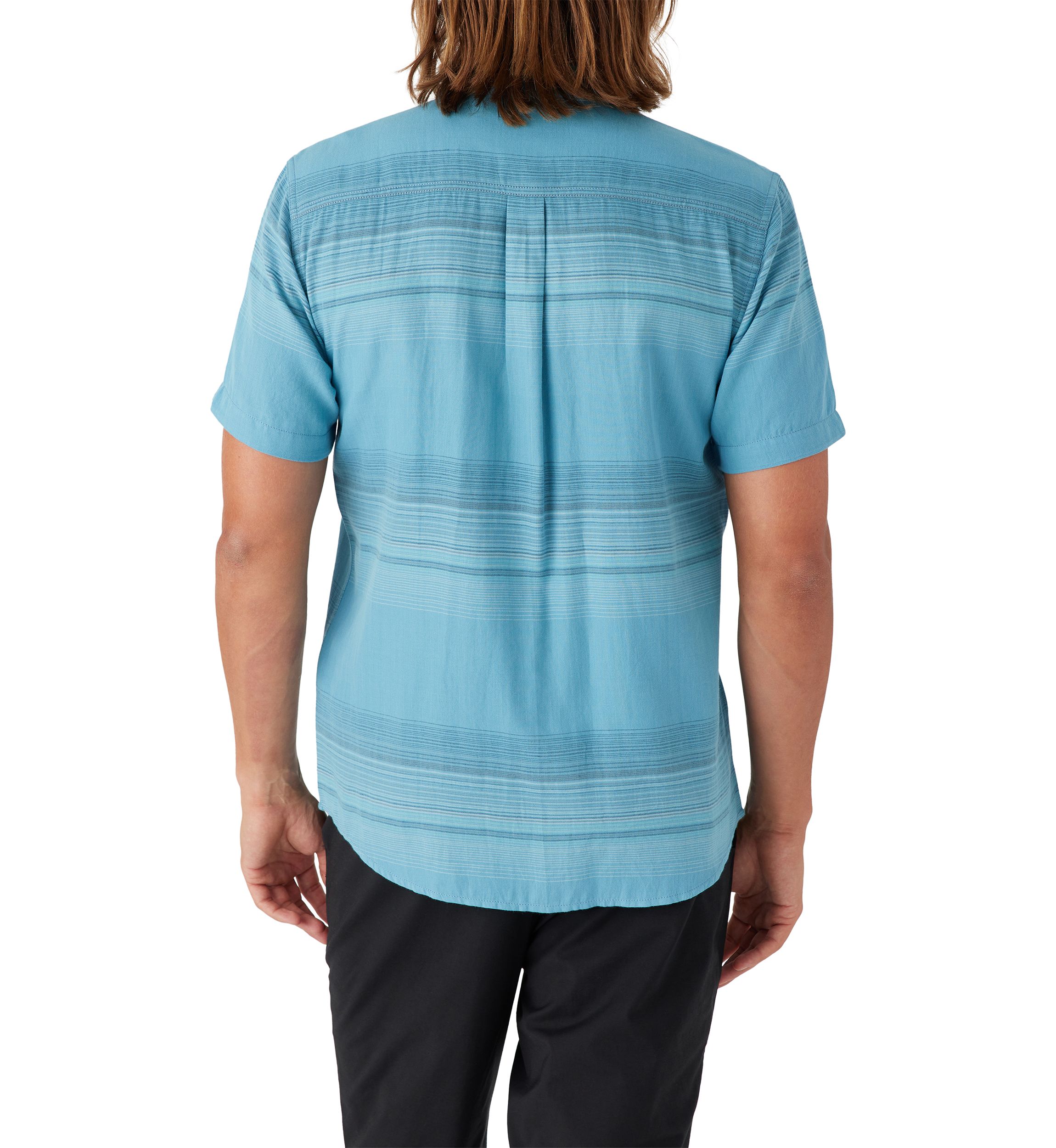 Mens Seafaring Stripe Short Sleeve Standard Woven Shirt