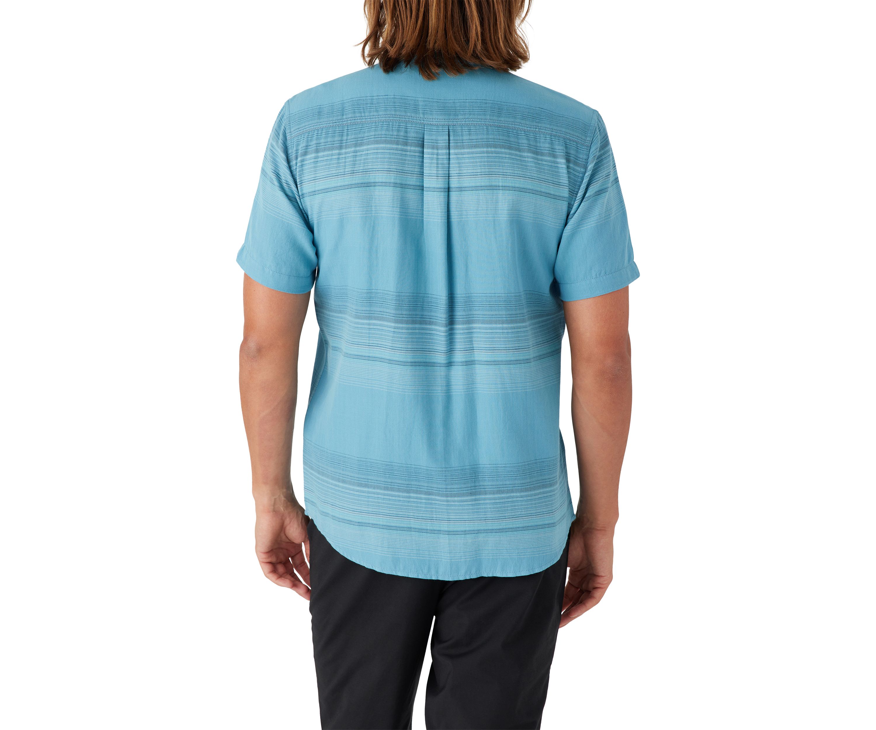 Mens Seafaring Stripe Short Sleeve Standard Woven Shirt