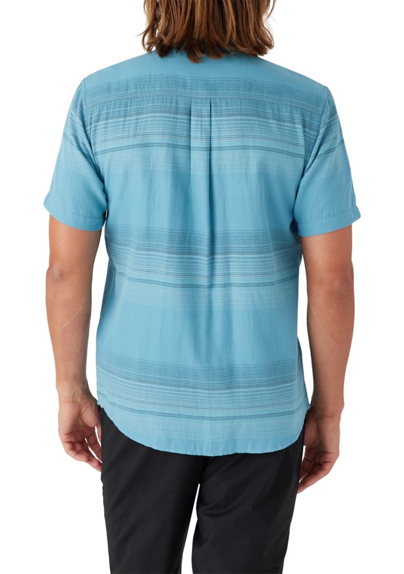Mens Seafaring Stripe Short Sleeve Standard Woven Shirt
