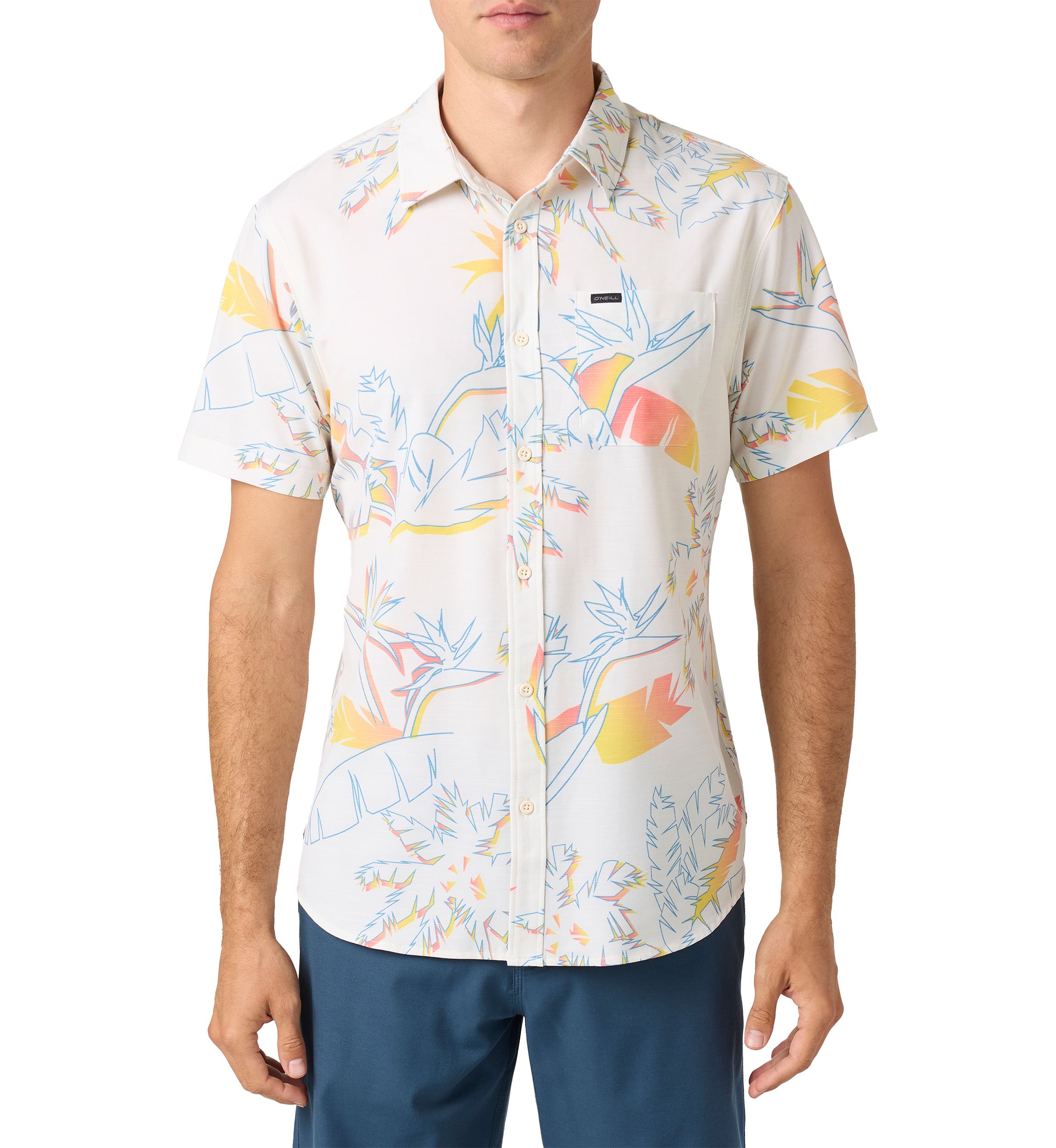 Mens TRVLR UPF Traverse Slub Short Sleeve Standard Button Up Shirt