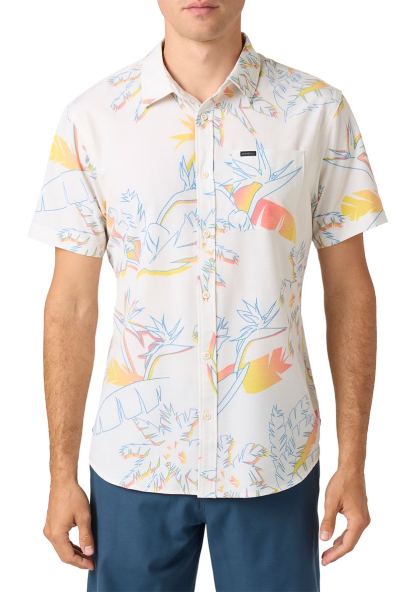 Mens TRVLR UPF Traverse Slub Short Sleeve Standard Button Up Shirt