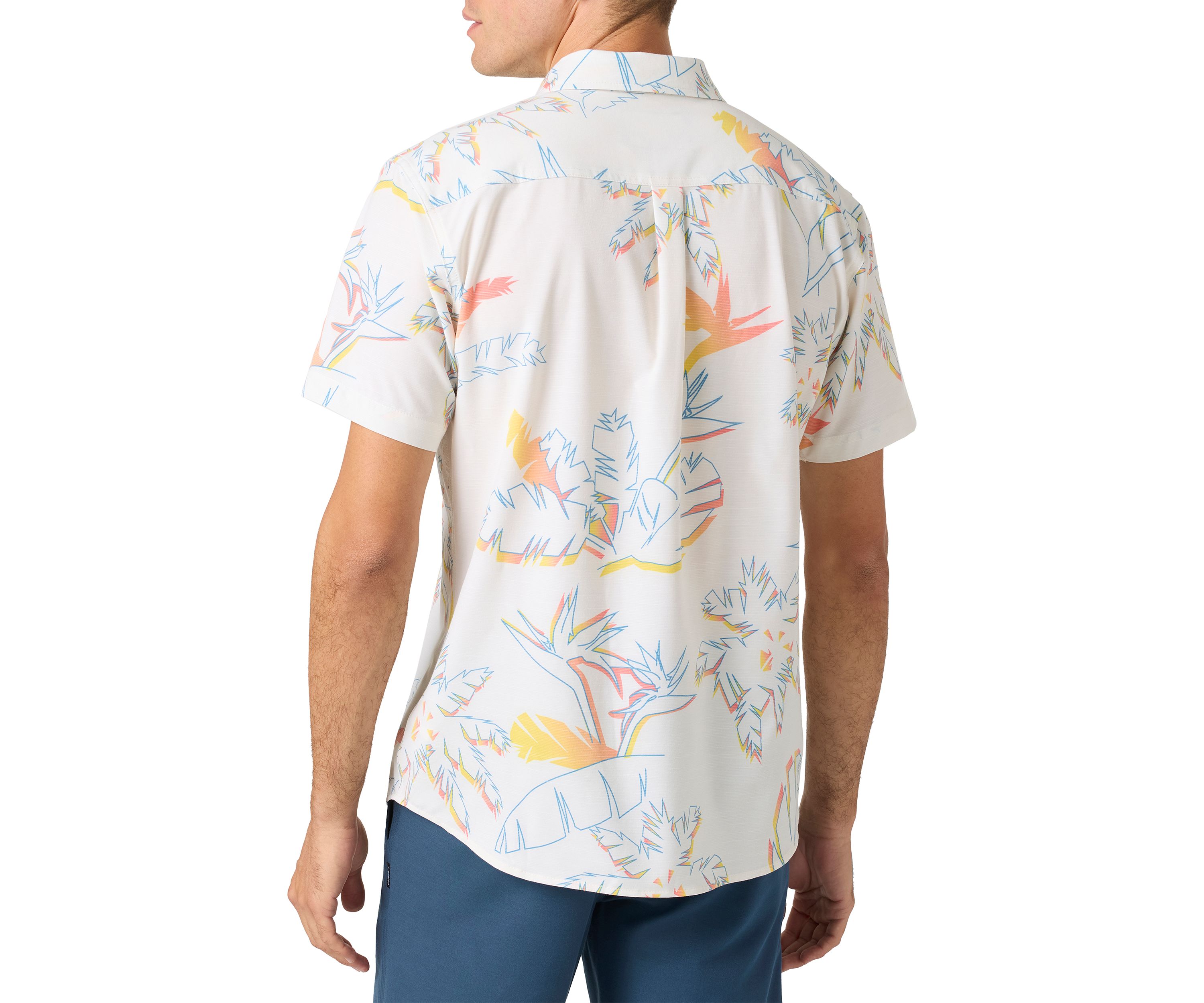 Mens TRVLR UPF Traverse Slub Short Sleeve Standard Button Up Shirt