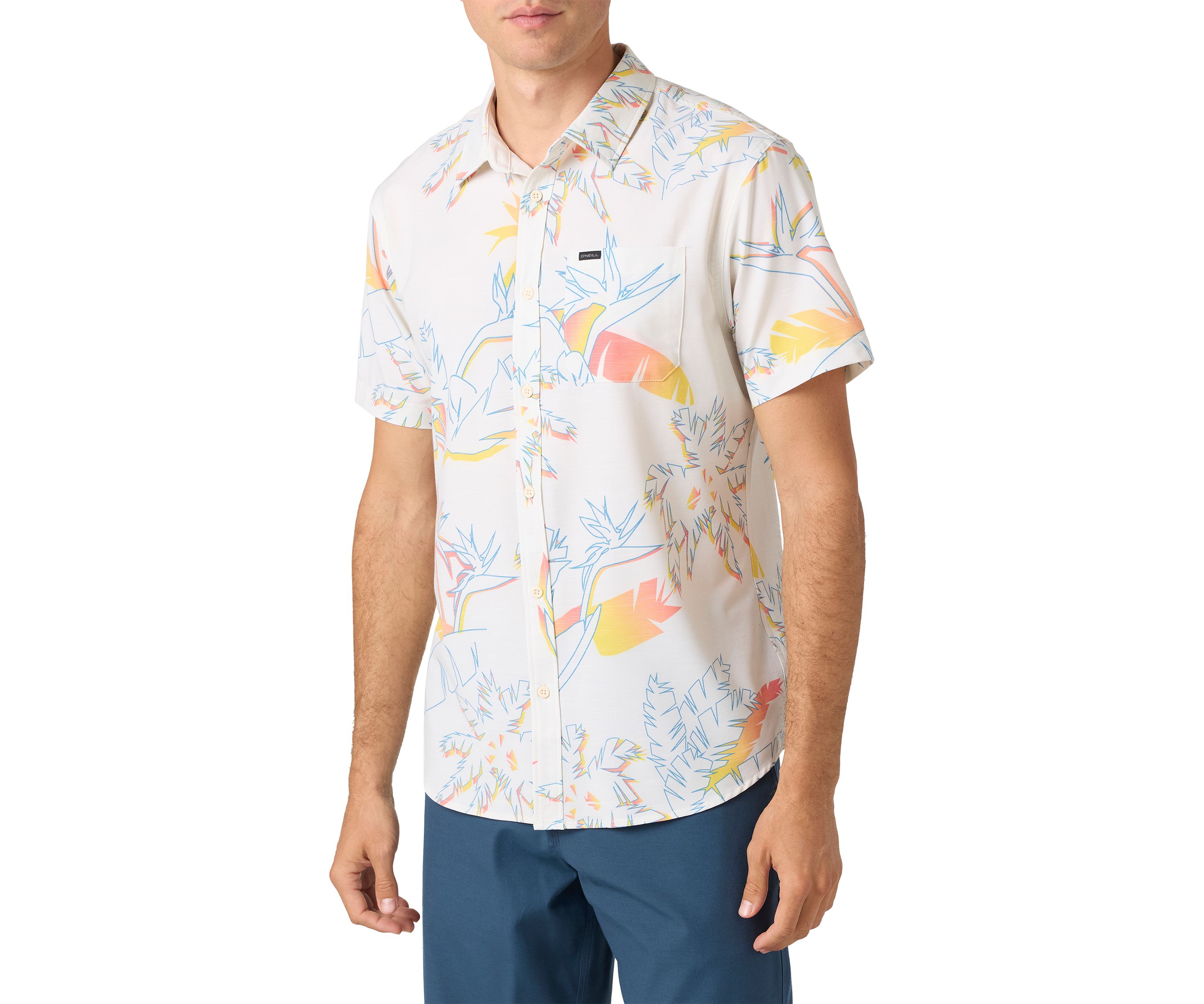 Mens TRVLR UPF Traverse Slub Short Sleeve Standard Button Up Shirt