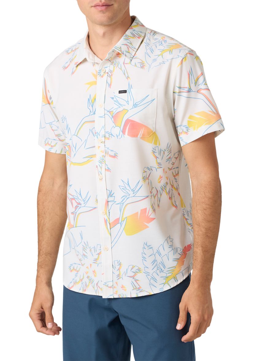 Mens TRVLR UPF Traverse Slub Short Sleeve Standard Button Up Shirt