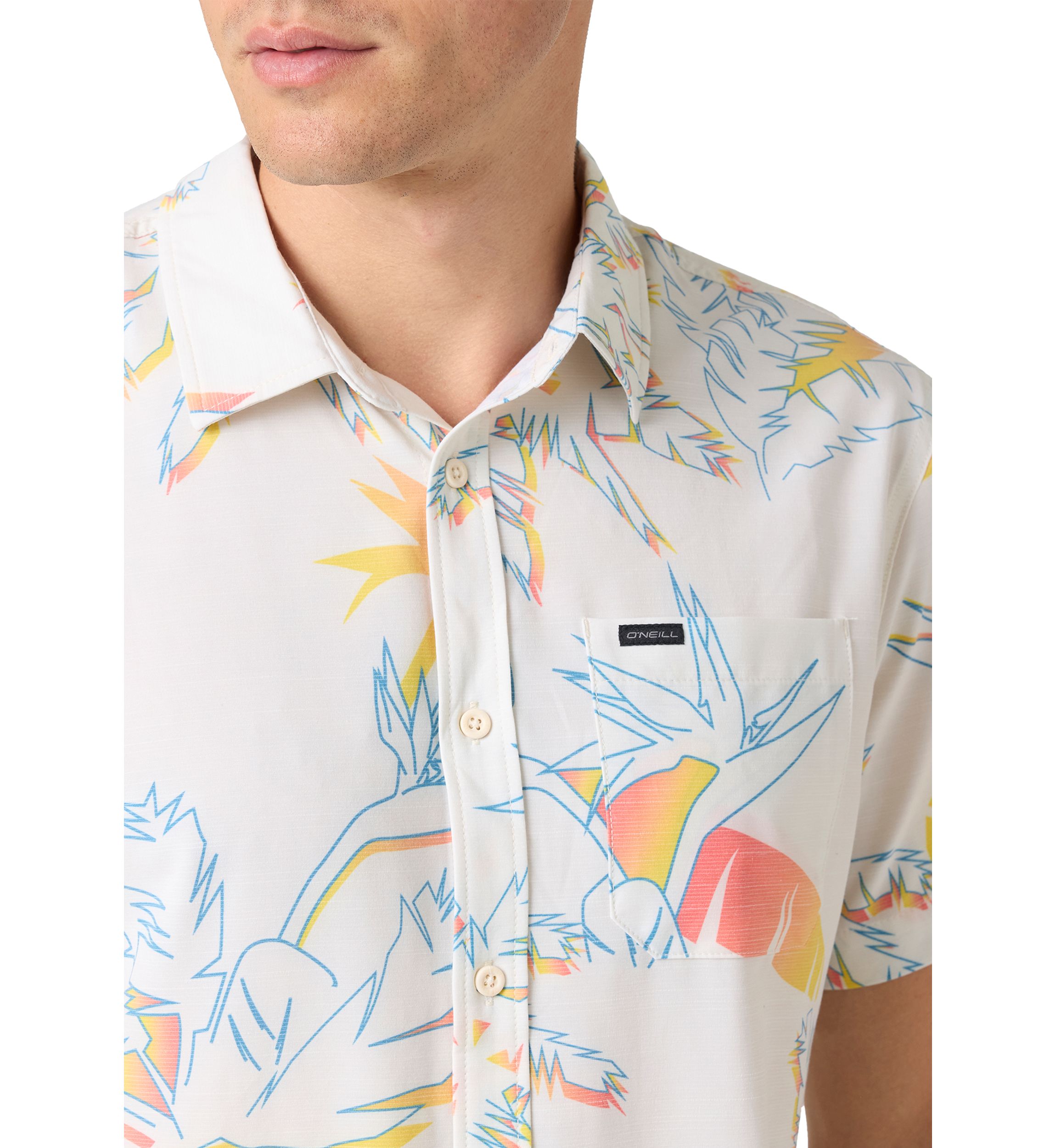 Mens TRVLR UPF Traverse Slub Short Sleeve Standard Button Up Shirt