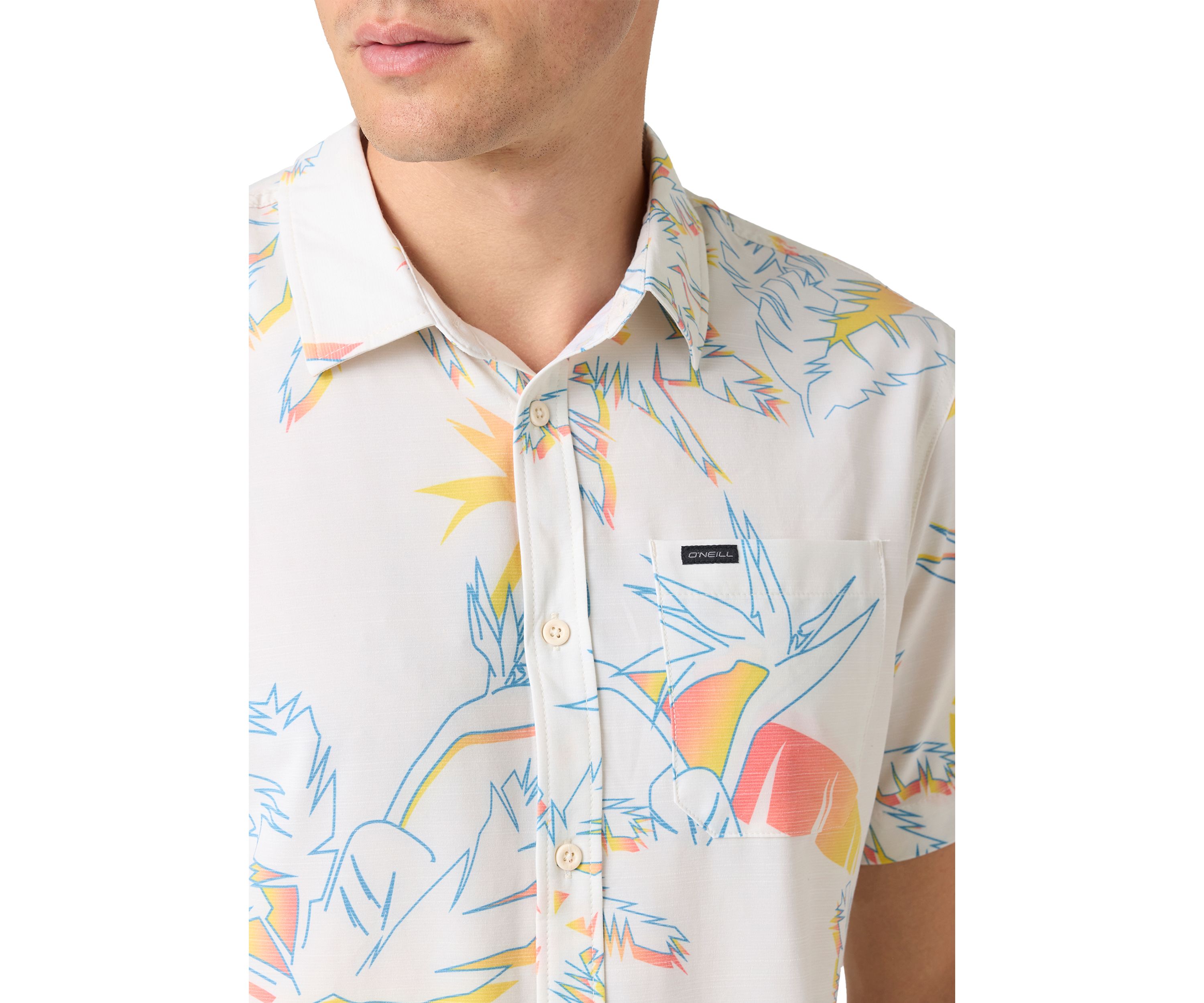 Mens TRVLR UPF Traverse Slub Short Sleeve Standard Button Up Shirt