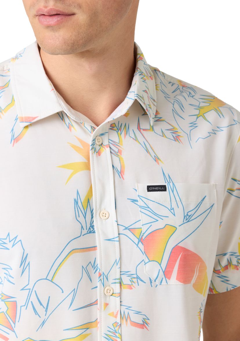 Mens TRVLR UPF Traverse Slub Short Sleeve Standard Button Up Shirt