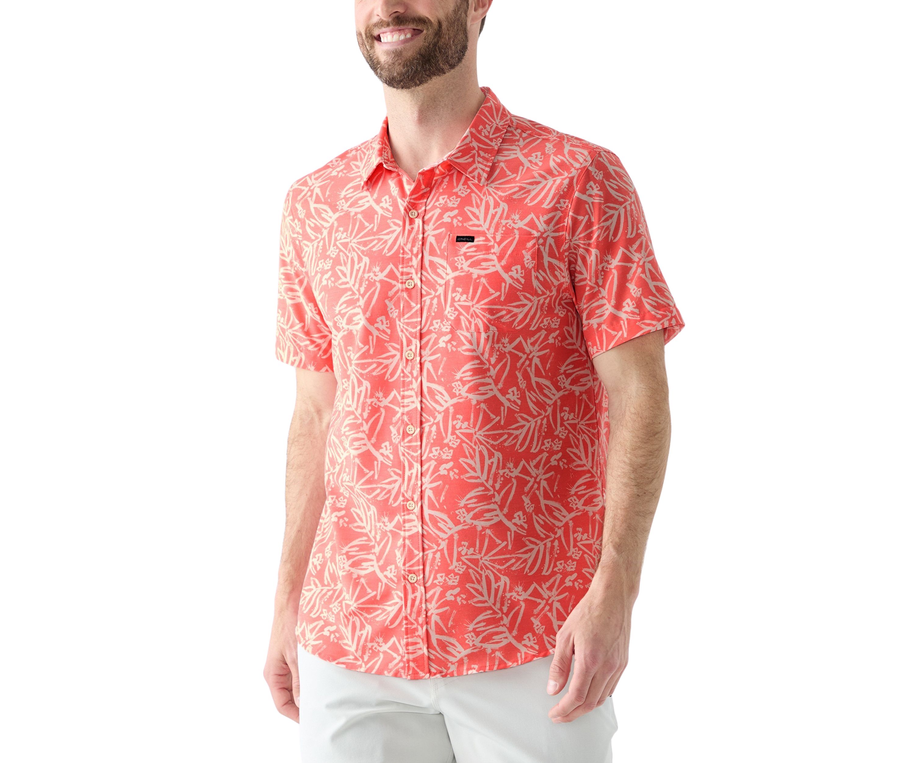 Mens TRVLR UPF Traverse Slub Short Sleeve Relaxed Shirt 