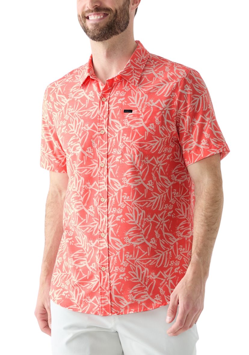 Mens TRVLR UPF Traverse Slub Short Sleeve Relaxed Shirt 
