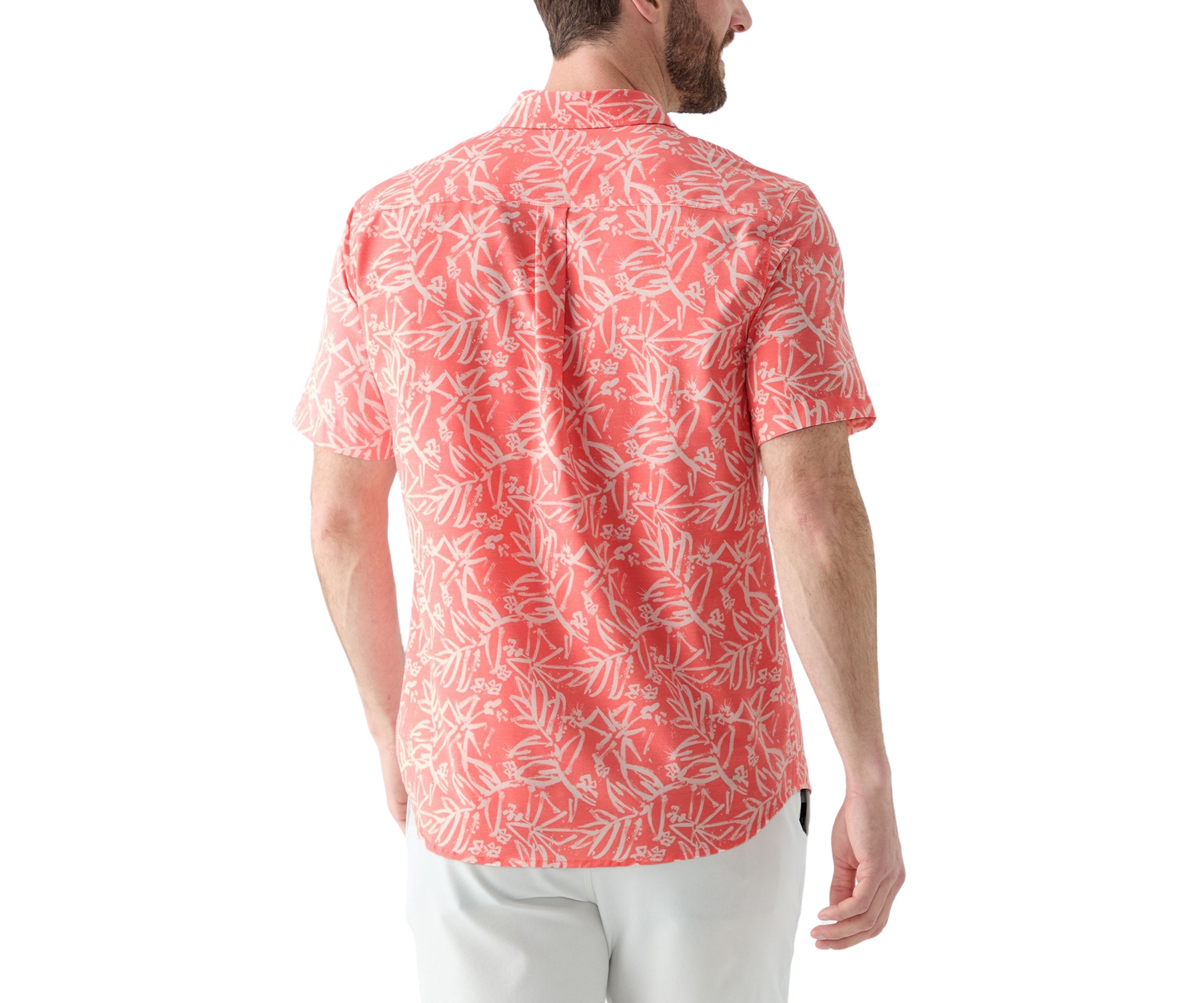 Mens TRVLR UPF Traverse Slub Short Sleeve Relaxed Shirt 