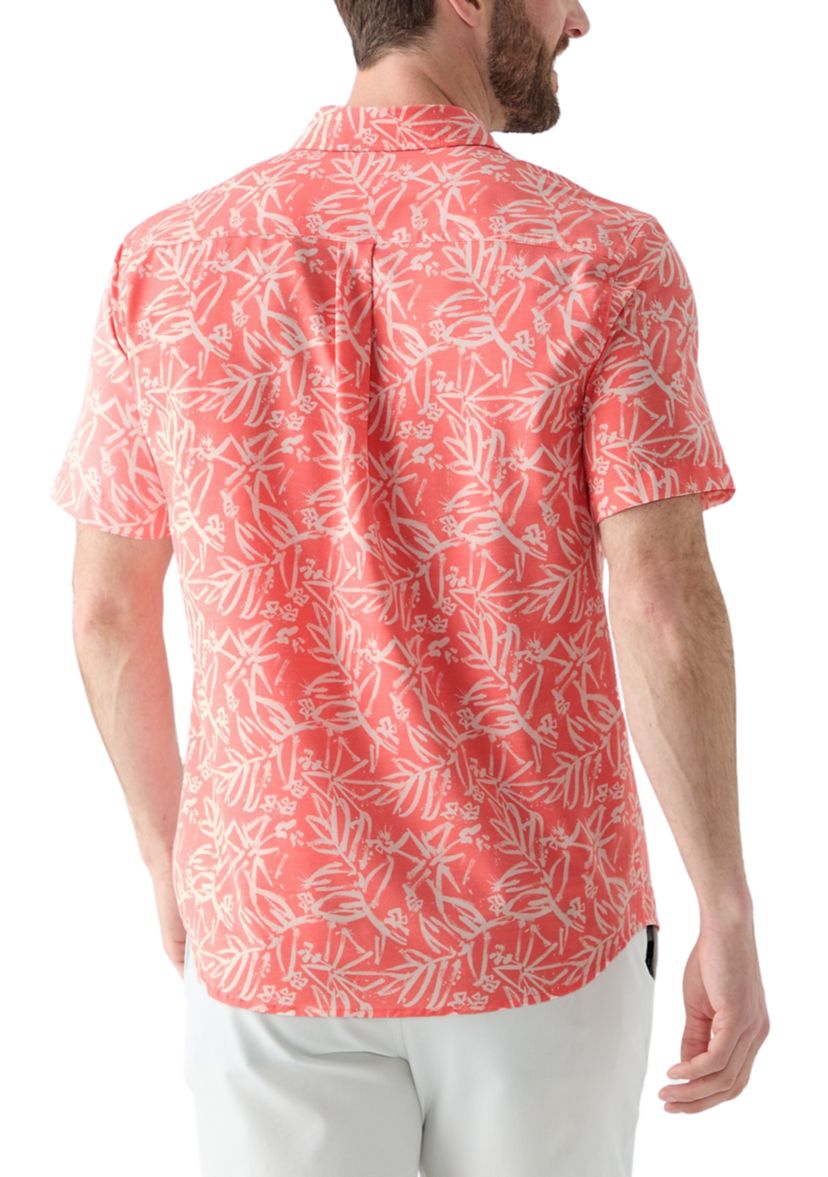 Mens TRVLR UPF Traverse Slub Short Sleeve Relaxed Shirt 
