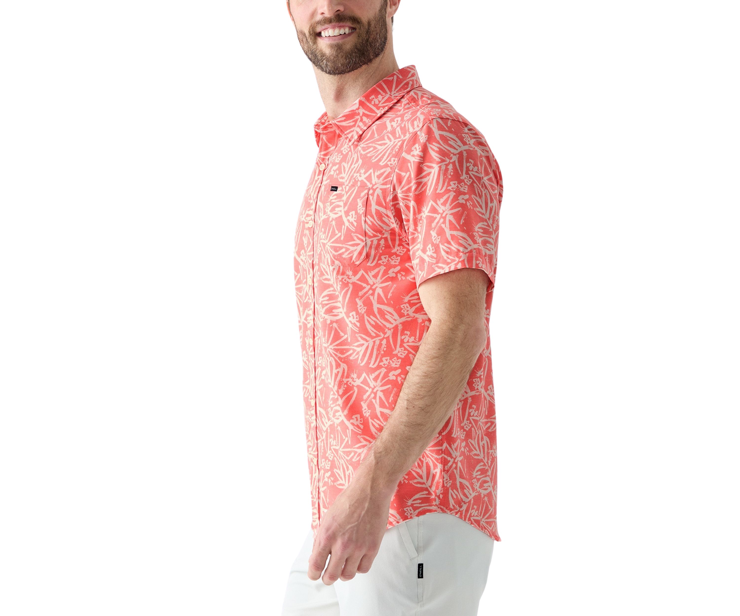Mens TRVLR UPF Traverse Slub Short Sleeve Relaxed Shirt 