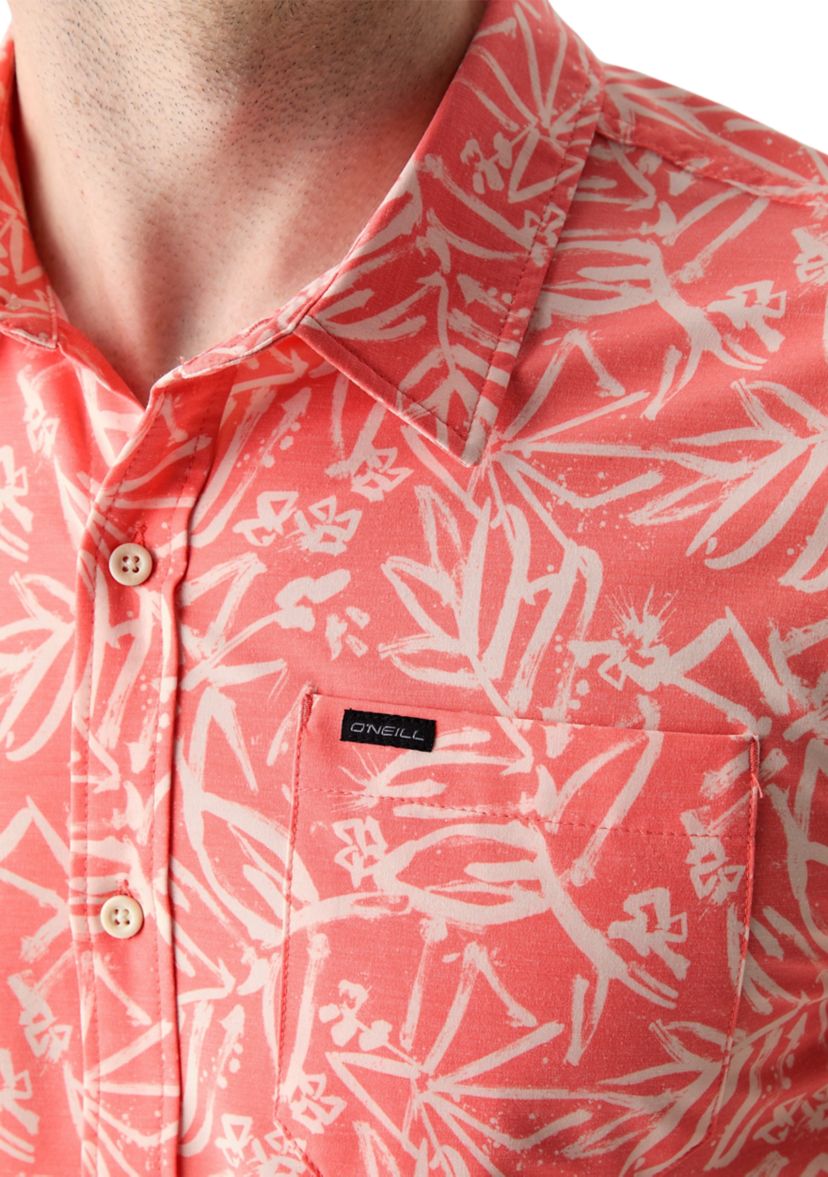 Mens TRVLR UPF Traverse Slub Short Sleeve Relaxed Shirt 