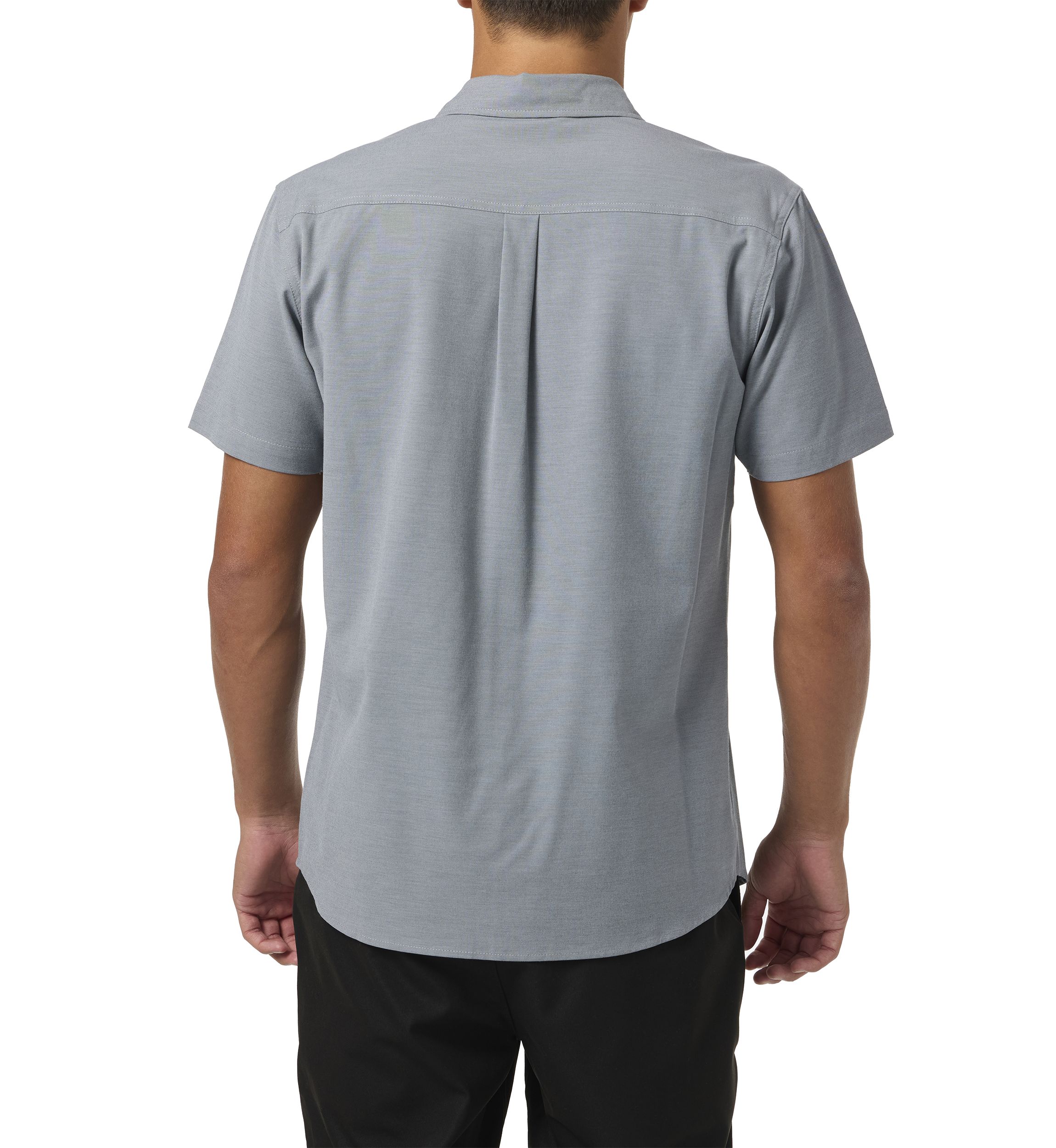 Mens Light Check Short Sleeve Standard Woven Shirt