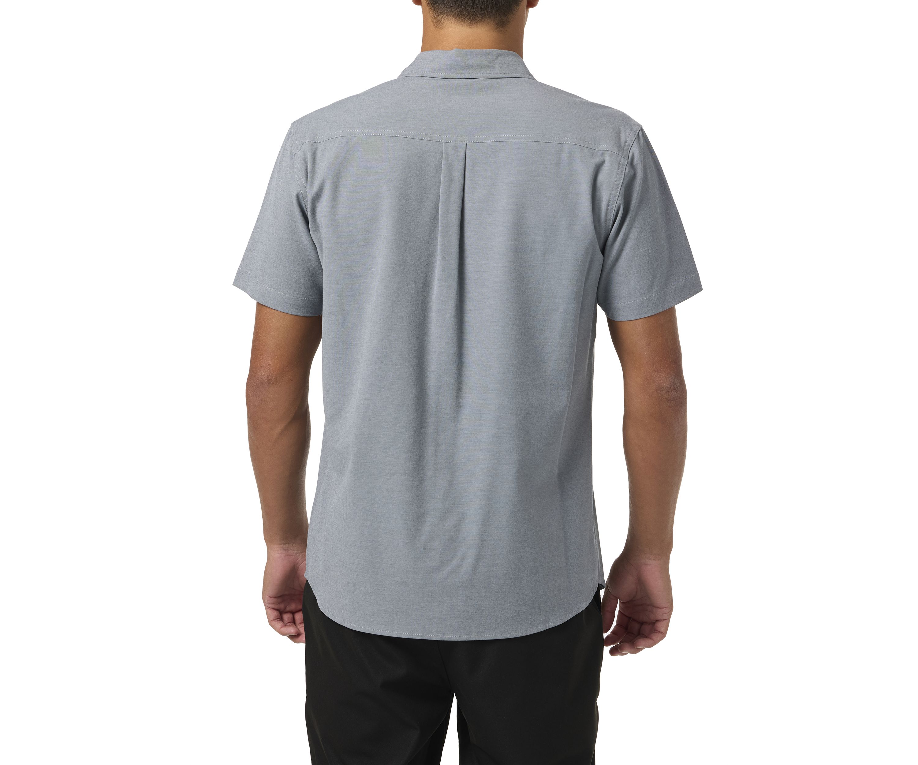 Mens Light Check Short Sleeve Standard Woven Shirt