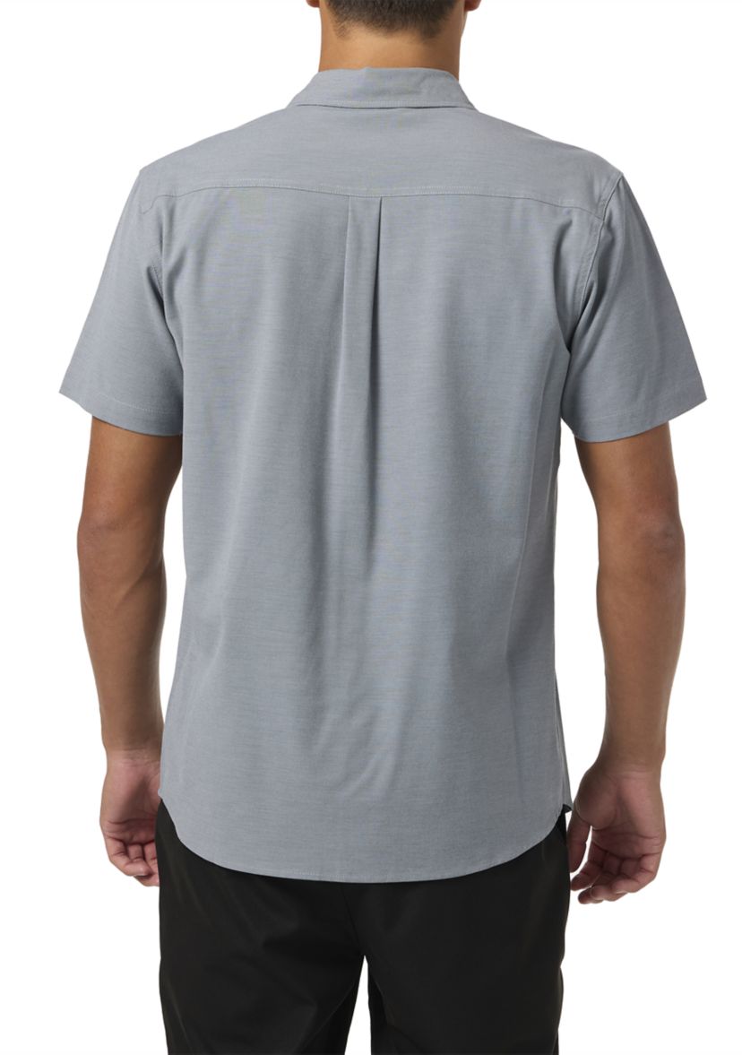 Mens Light Check Short Sleeve Standard Woven Shirt