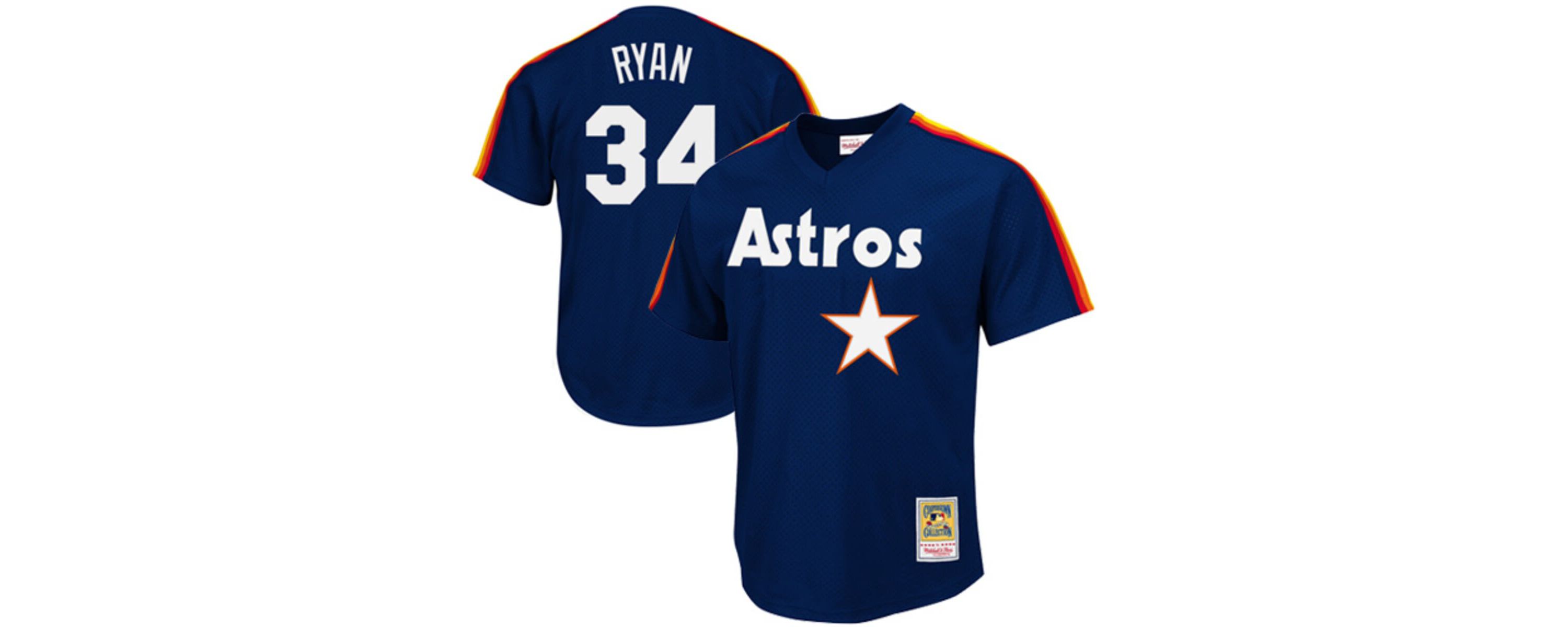 MLB Nolan Ryan Houston Astros 1988 Authentic Cooperstown Collection Mesh Batting Practice Jersey