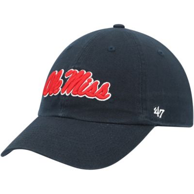 '47 Men's NCAA Ole Miss Rebels Vintage Clean Up Adjustable Hat, Navy Blue