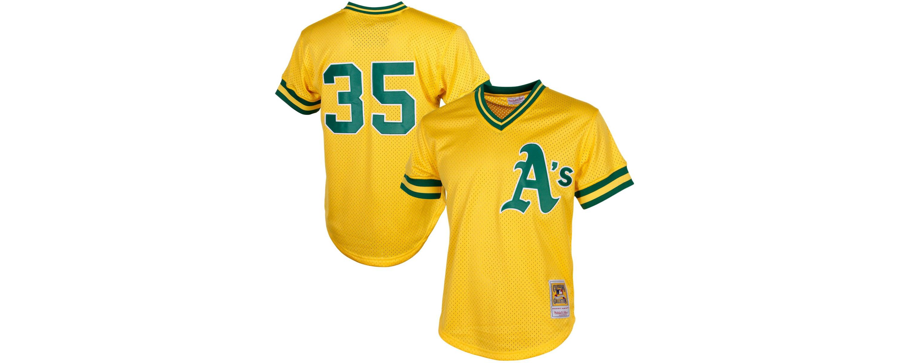 Oakland Athletics MLB Rickey Henderson Athletics Cooperstown Mesh Batting Practice Jersey