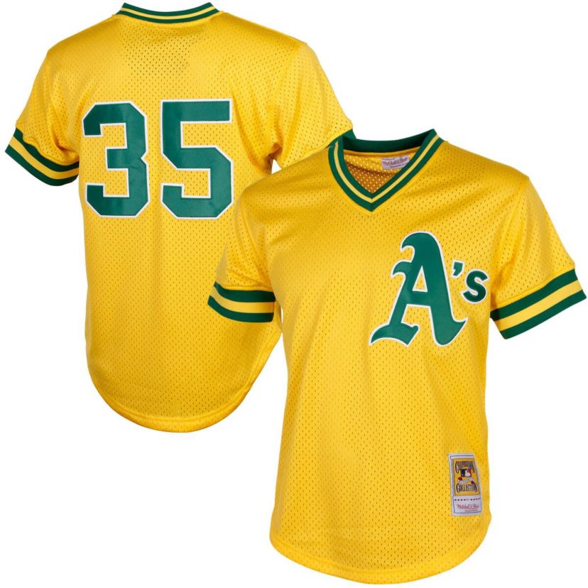 Oakland Athletics MLB Rickey Henderson Athletics Cooperstown Mesh Batting Practice Jersey