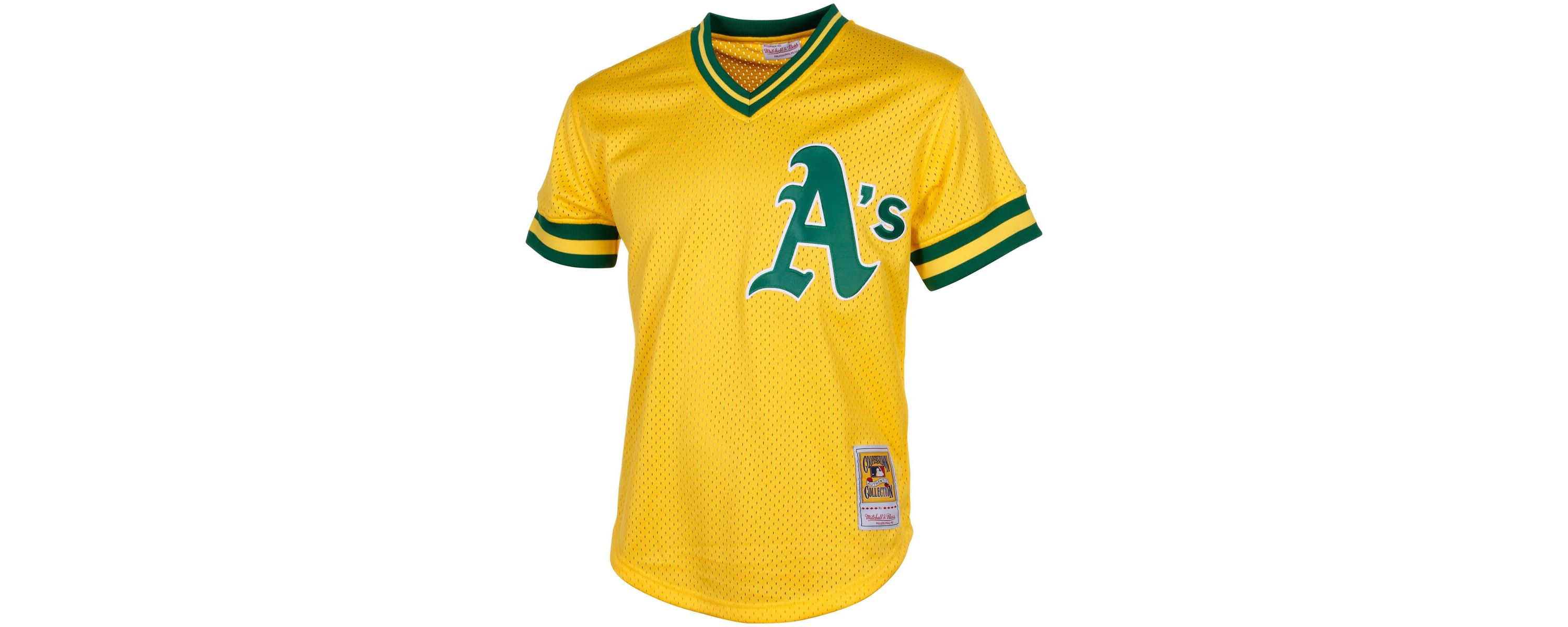 Oakland Athletics MLB Rickey Henderson Athletics Cooperstown Mesh Batting Practice Jersey