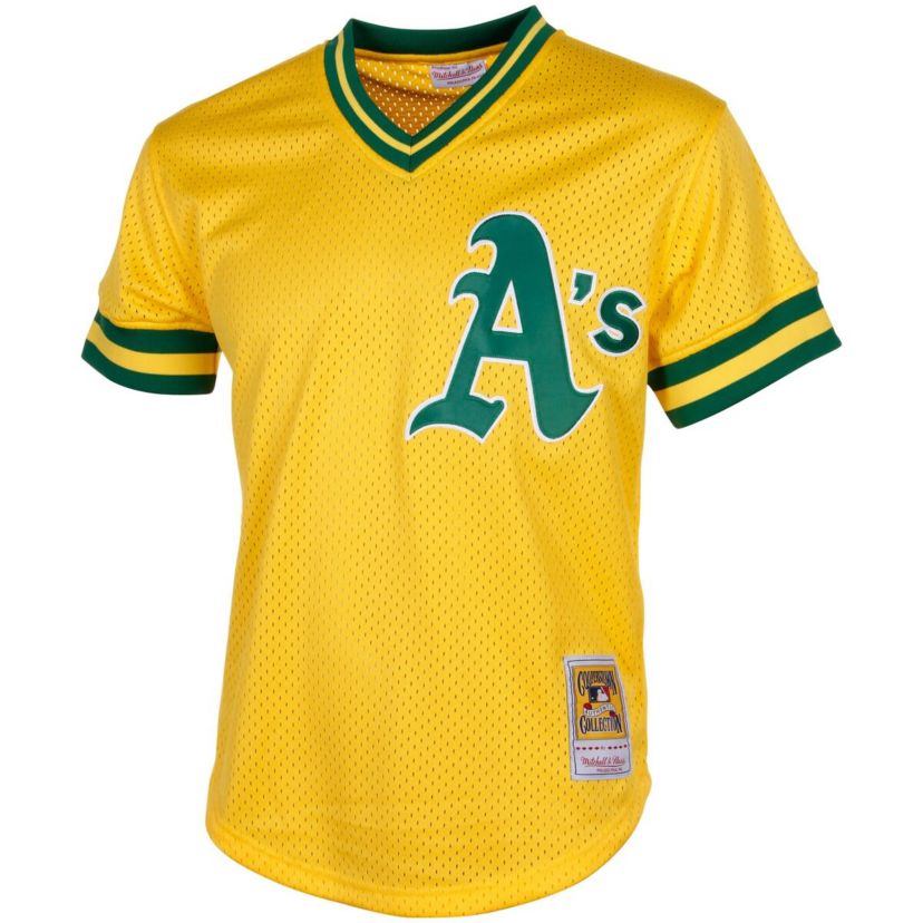 Oakland Athletics MLB Rickey Henderson Athletics Cooperstown Mesh Batting Practice Jersey