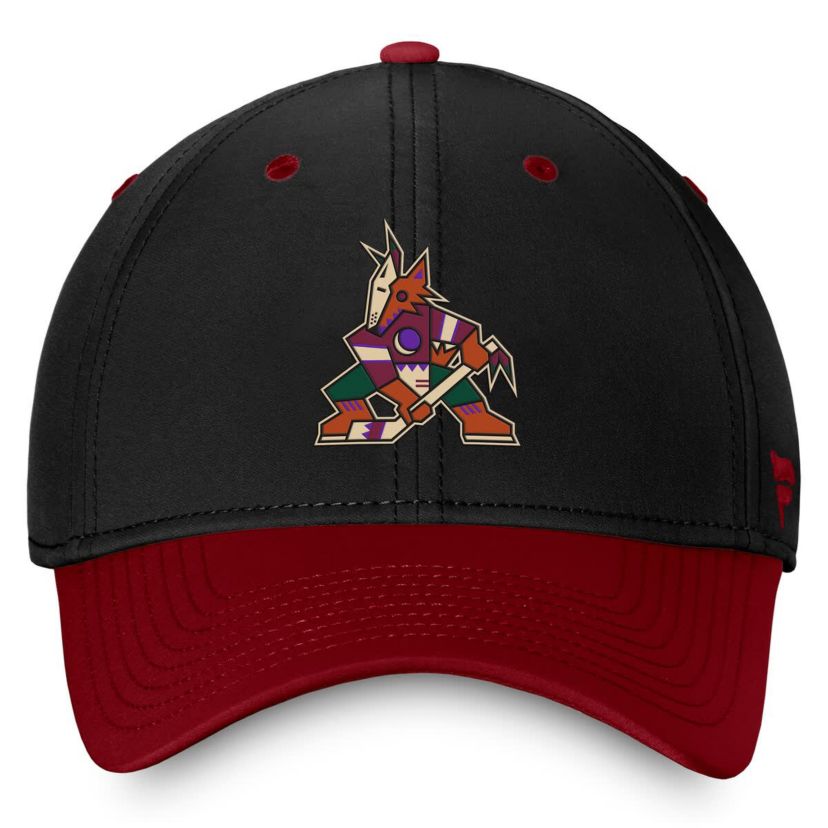 Vintage Hockey Fanatics Black/Garnet Arizona Coyotes Authentic Pro Rink Two-Tone Flex Hat