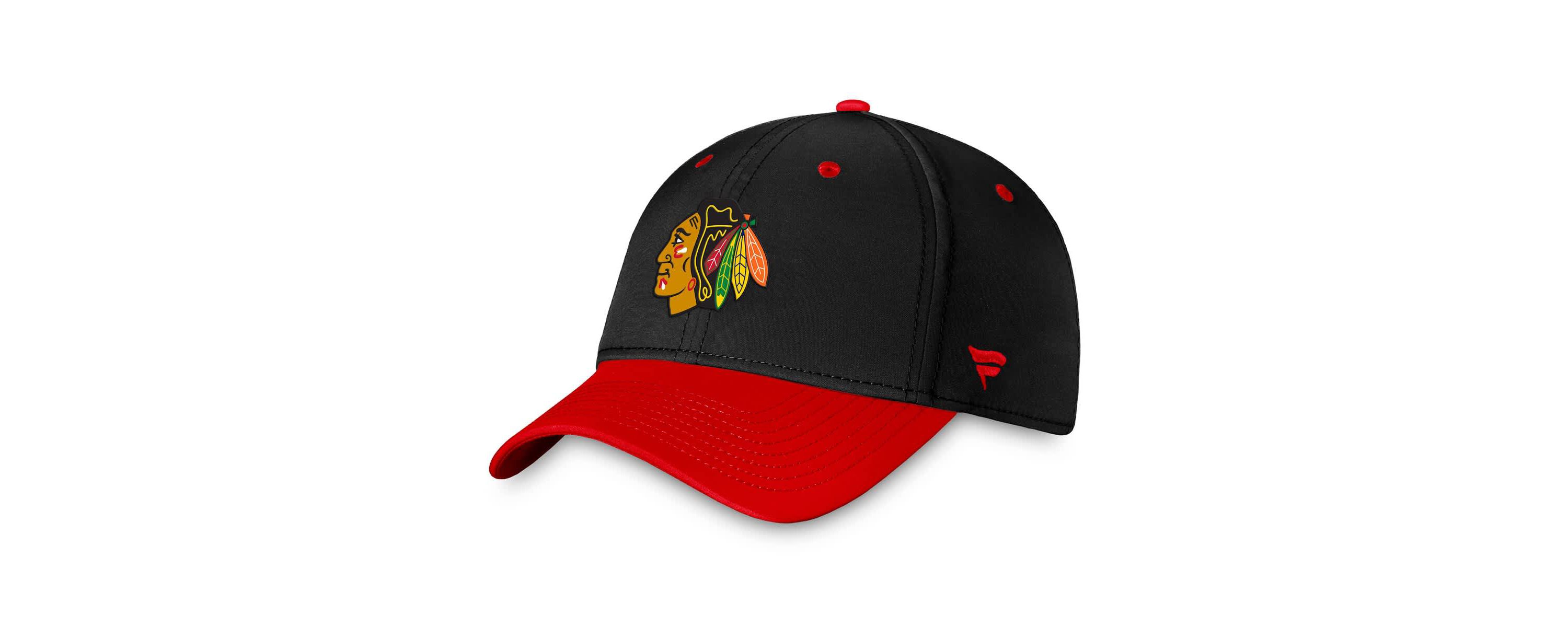 NHL Fanatics Black/Red Chicago Blackhawks Authentic Pro Rink Two-Tone Flex Hat