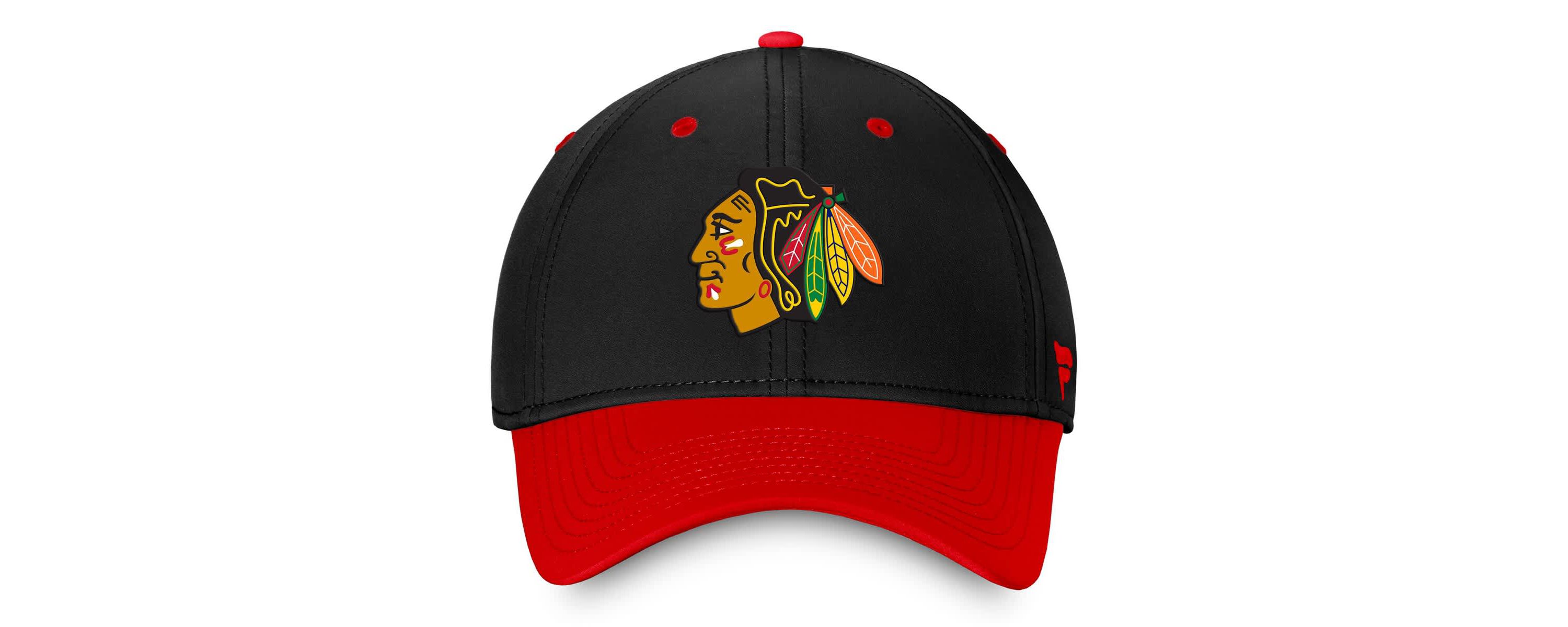 NHL Fanatics Black/Red Chicago Blackhawks Authentic Pro Rink Two-Tone Flex Hat