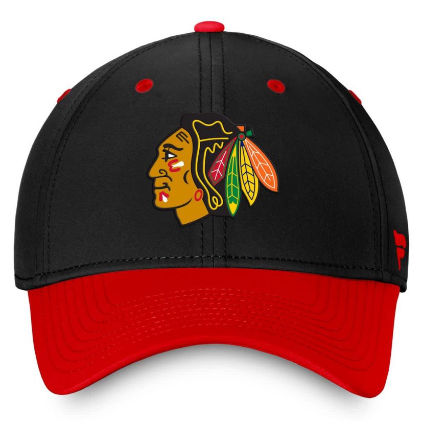 NHL Fanatics Black/Red Chicago Blackhawks Authentic Pro Rink Two-Tone Flex Hat