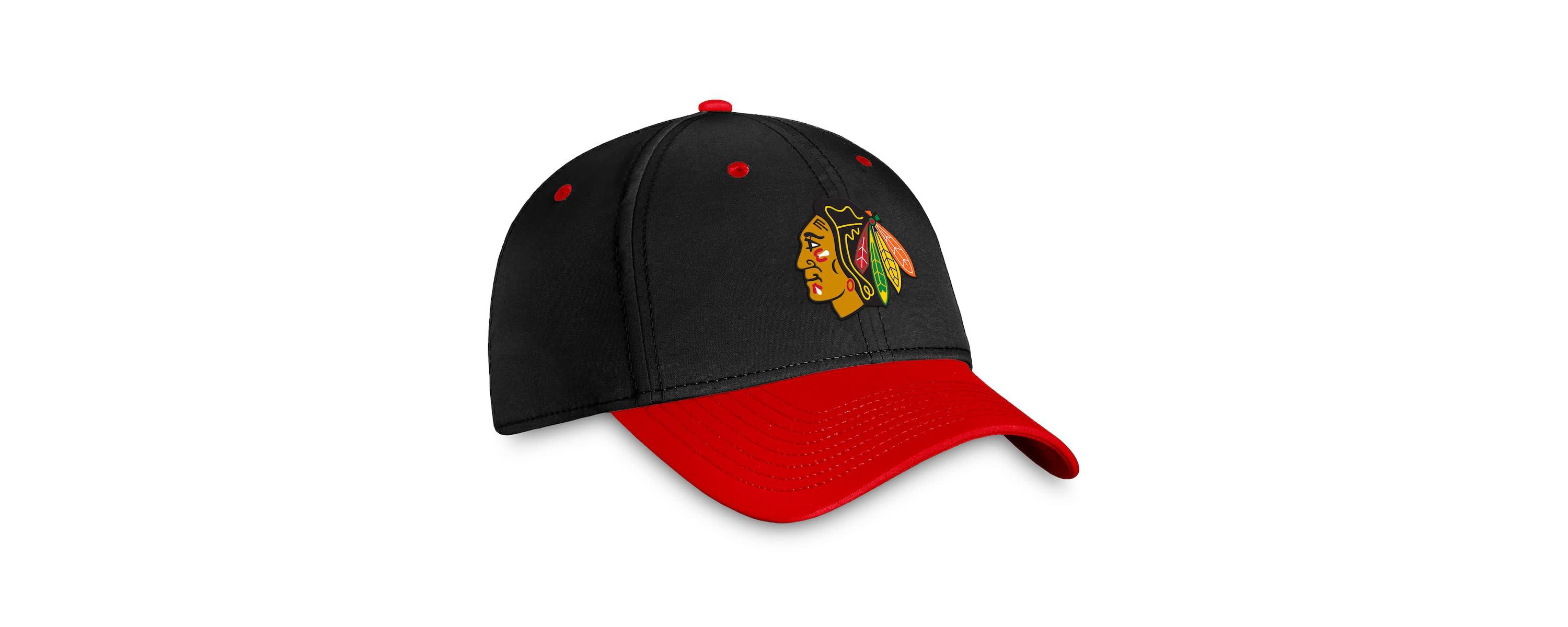 NHL Fanatics Black/Red Chicago Blackhawks Authentic Pro Rink Two-Tone Flex Hat